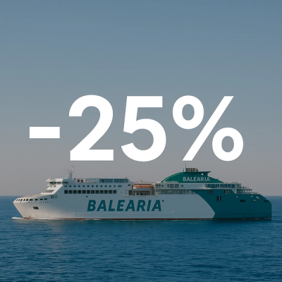 Ferry to Balearic Islands 25% discount with Balearia