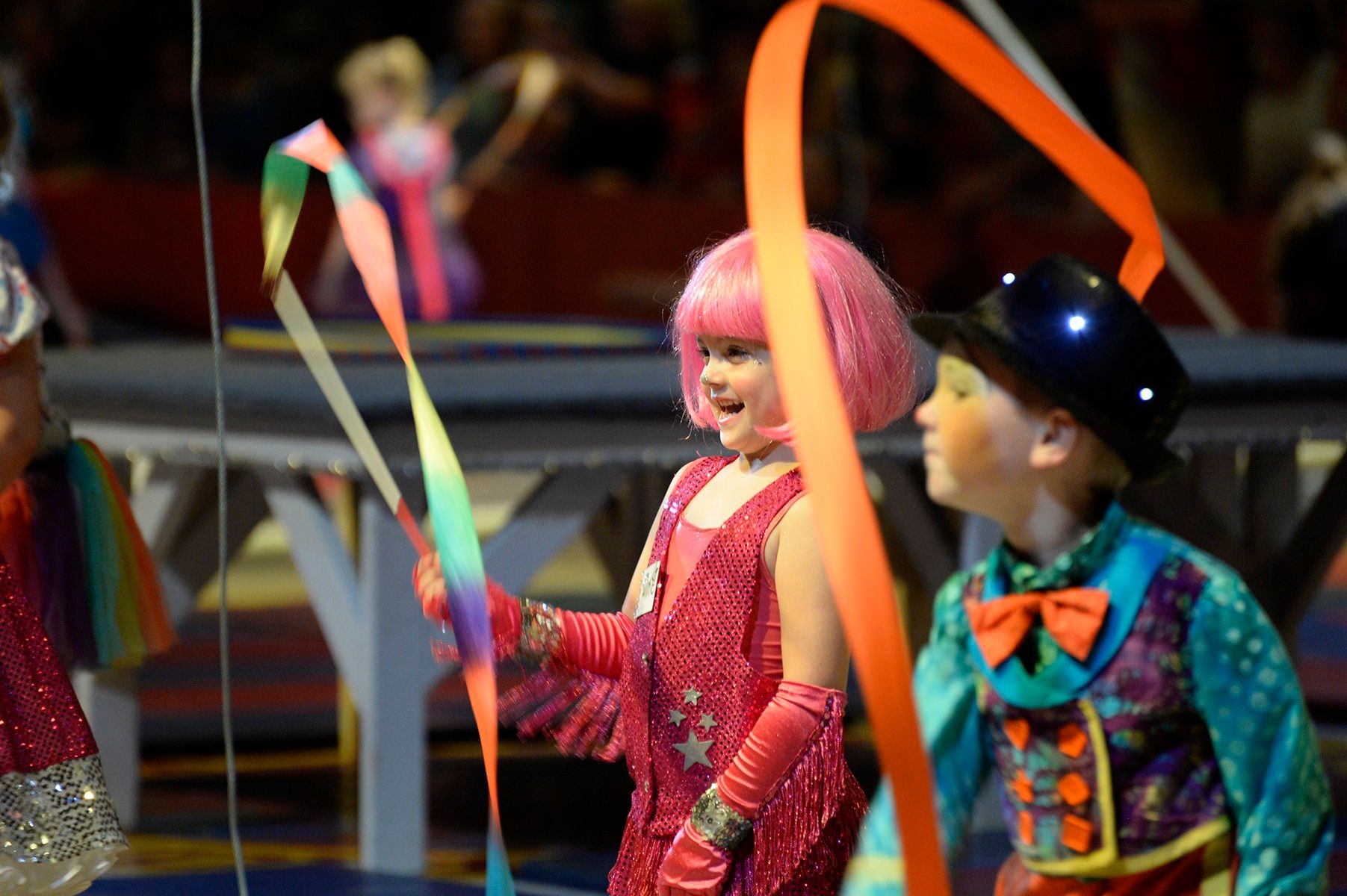 Children performing for the circus.