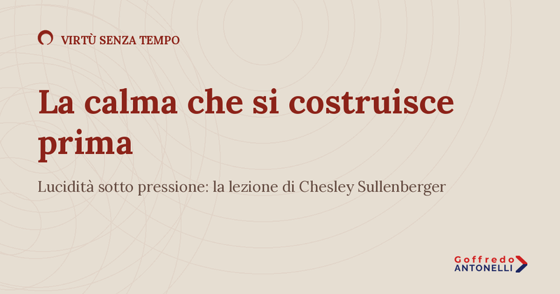 La calma che si costruisce prima