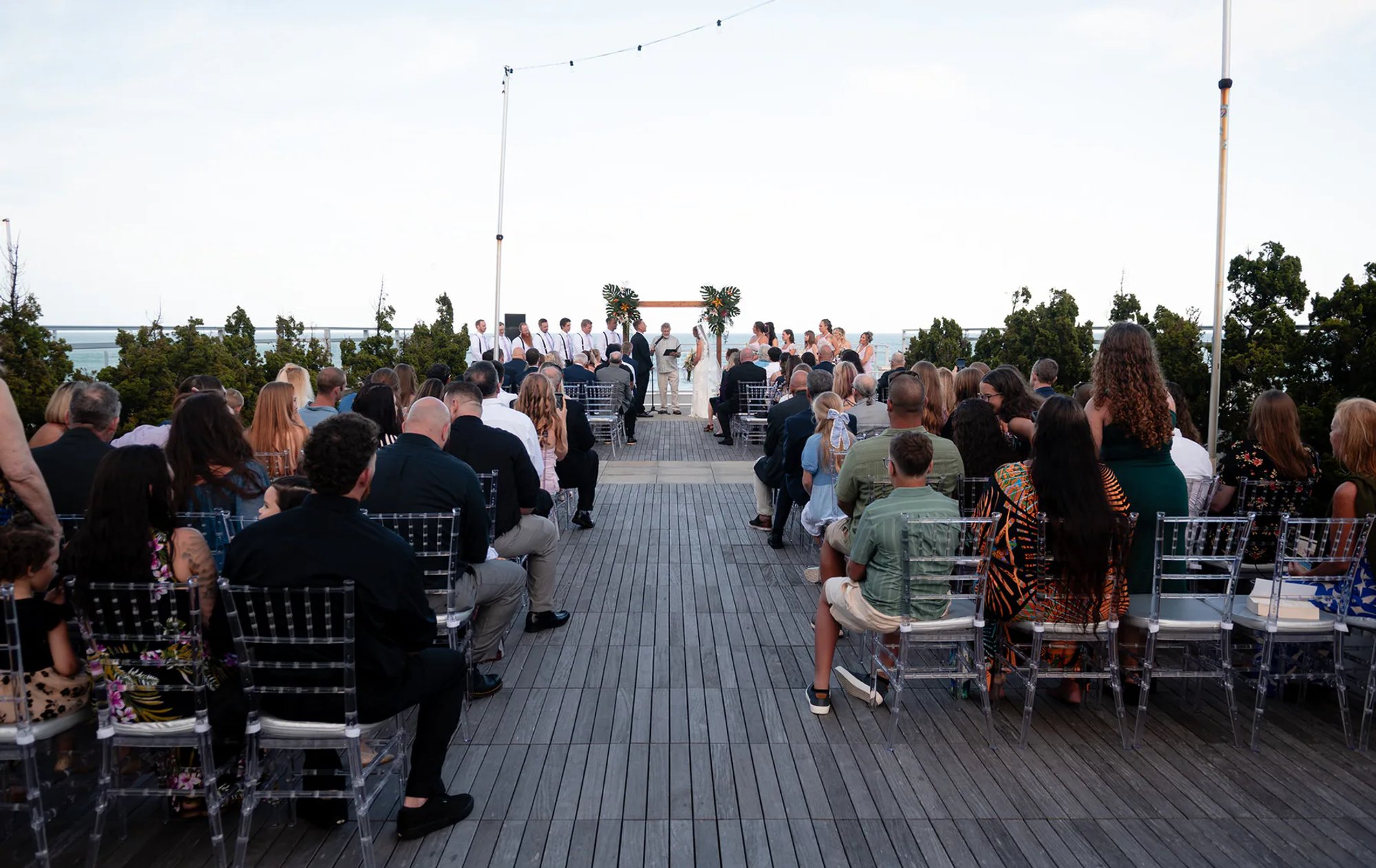 Oceanfront wedding ceremony setup at Hard Rock Hotel in Daytona Beach, FL.