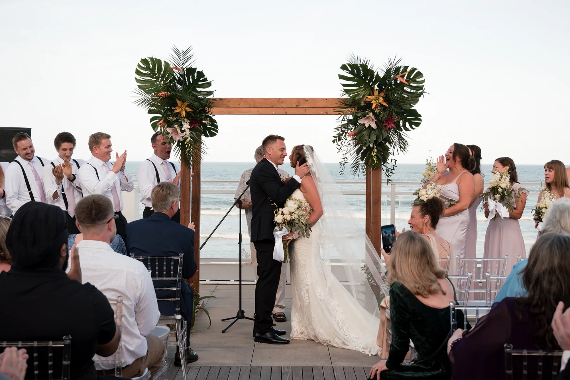 Oceanfront wedding ceremony at Hard Rock Hotel in Daytona Beach, Florida.