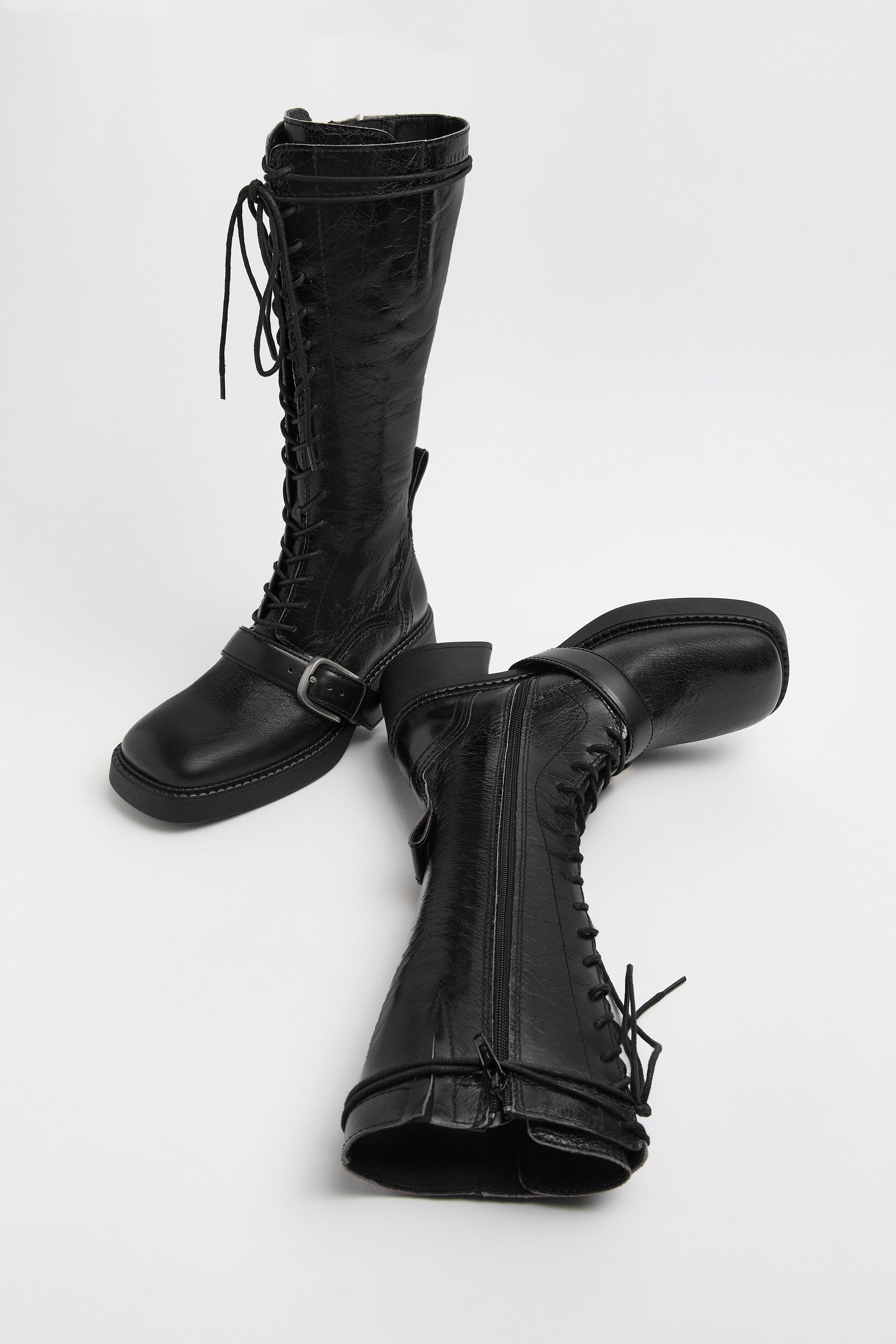 靴 iwt / order made leather boots Iwona Boots - Black Leather | Miista