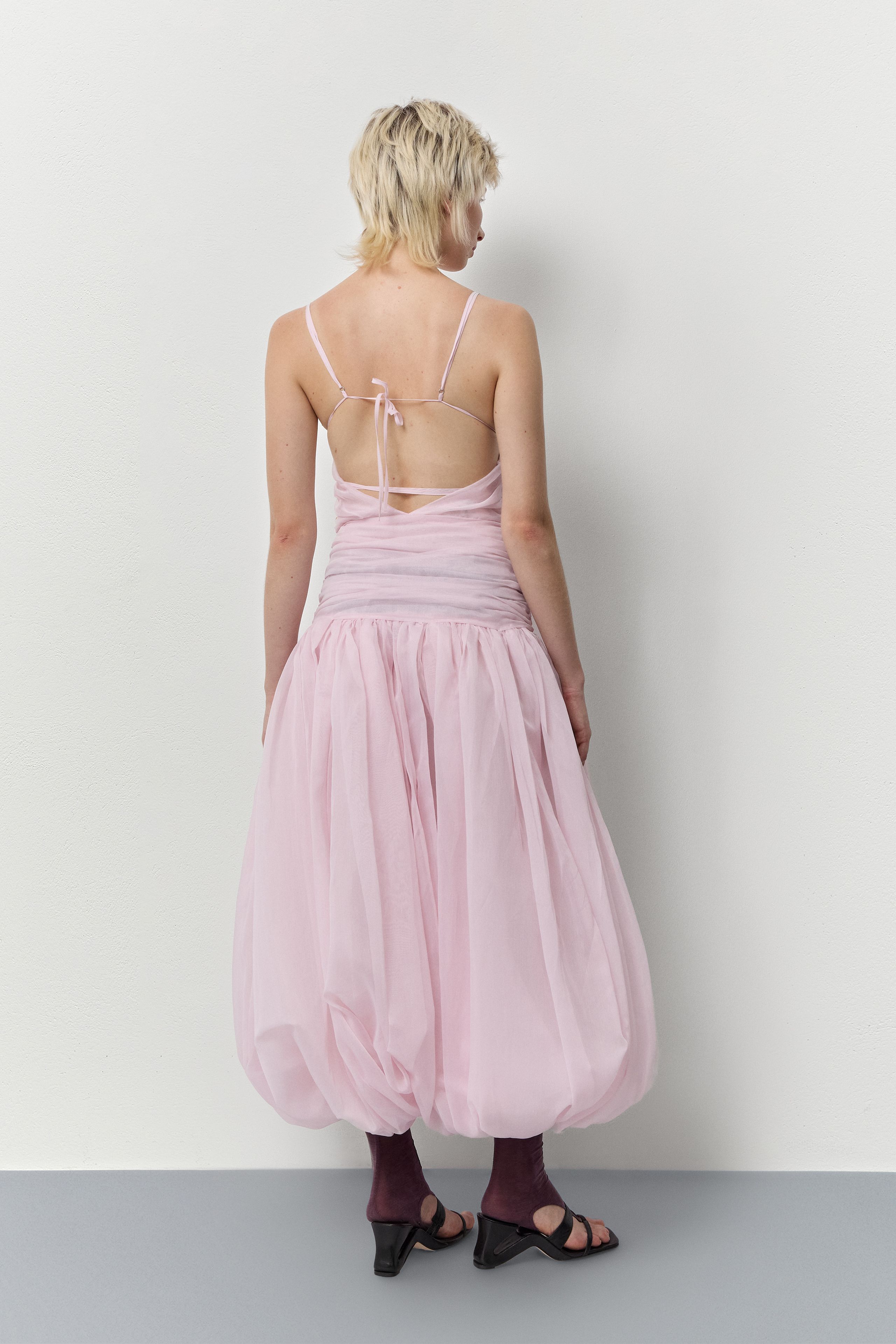 Adrienne Soft Pink Balloon Long Skirt | Miista | Designed & Handmade in Europe