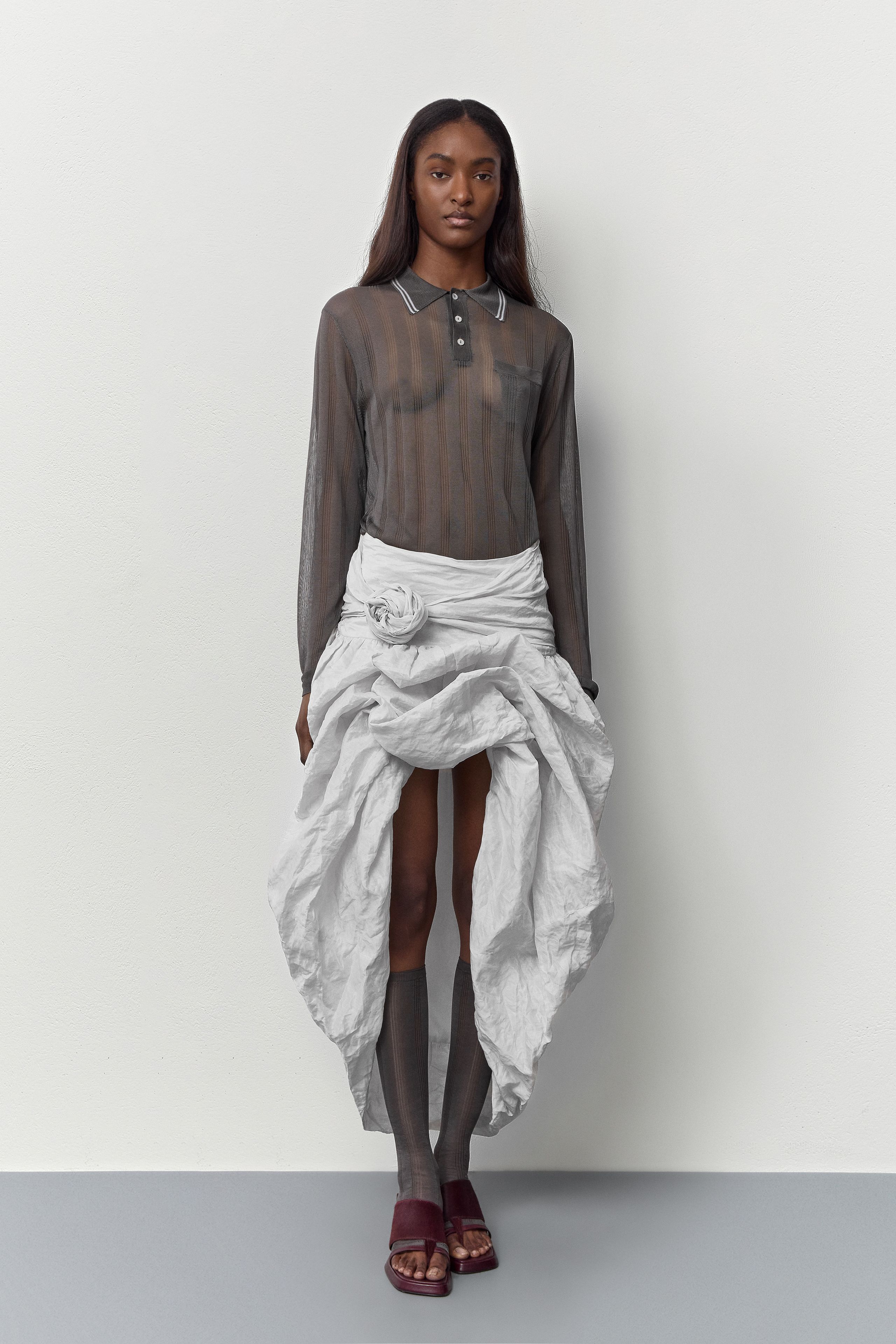 Yulia Metallic White Adjustable Skirt | Miista | Designed & Handmade in Europe