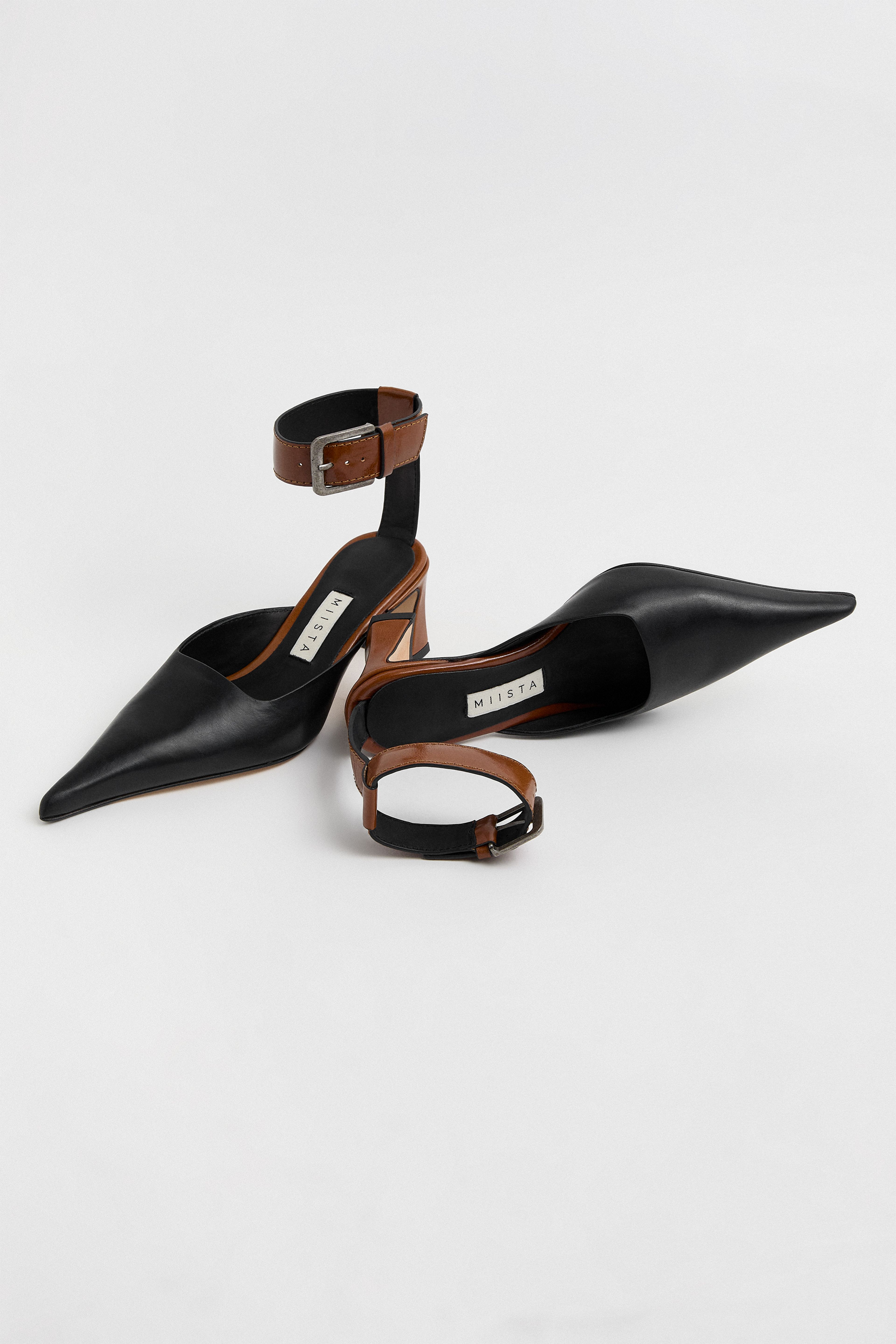 Qori Black Tan Ankle Strap Sandals | Miista | Designed & Handmade in Europe