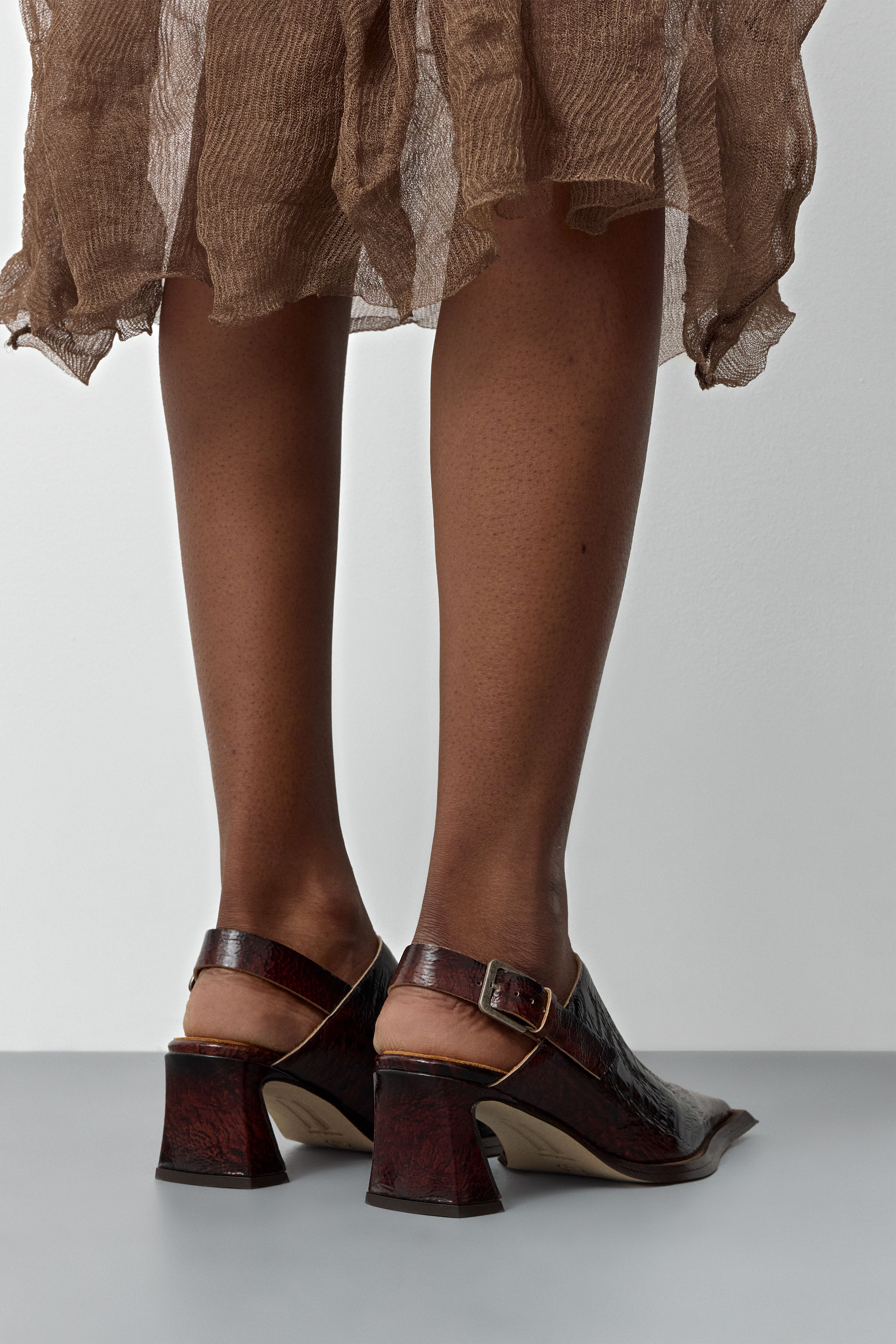 Inma Brown Snake Buckled Mules | Miista | Designed & Handmade in Europe