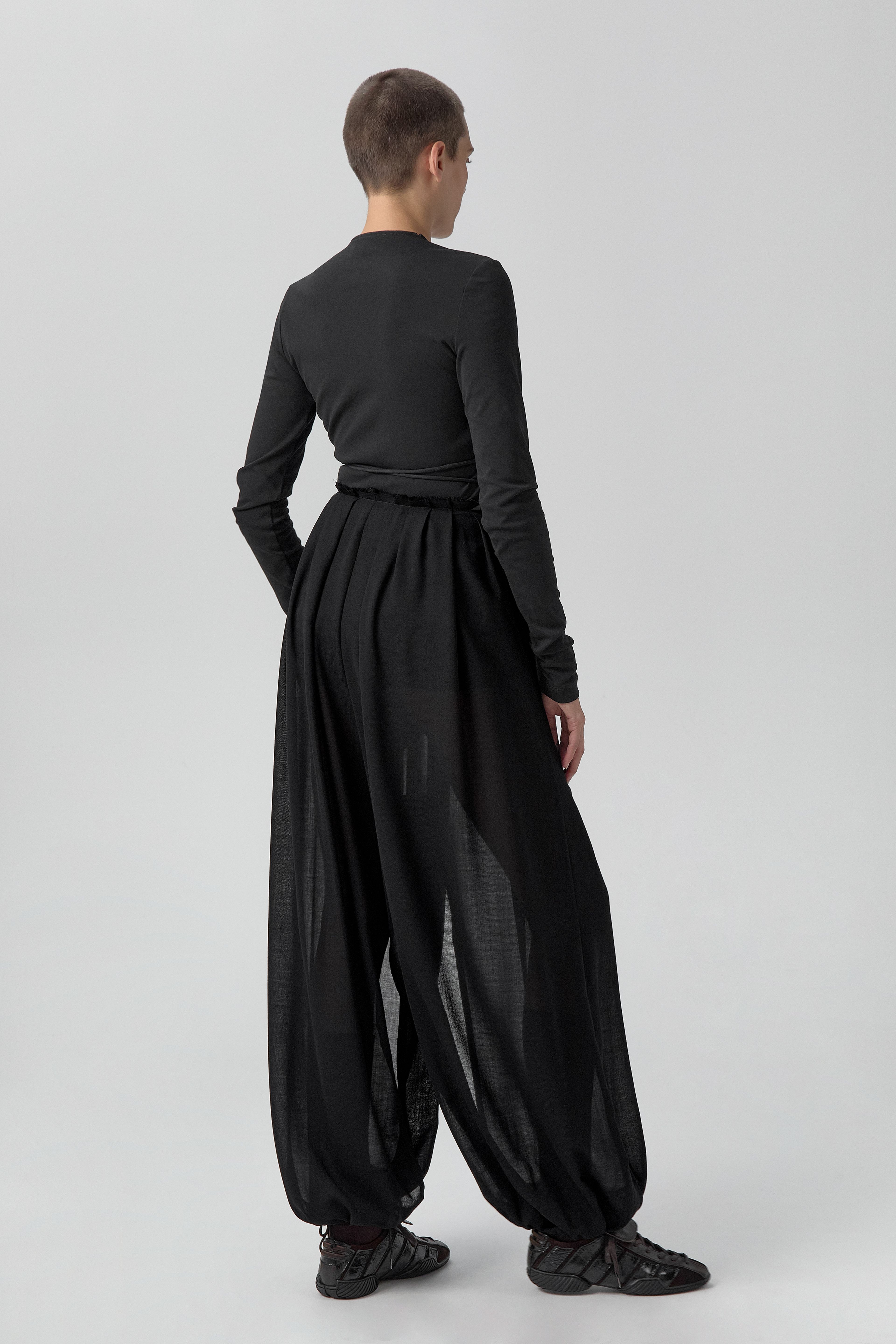 Kara Trousers - Black Pleated Virgin Wool | Miista | Designed & Handmade in Europe