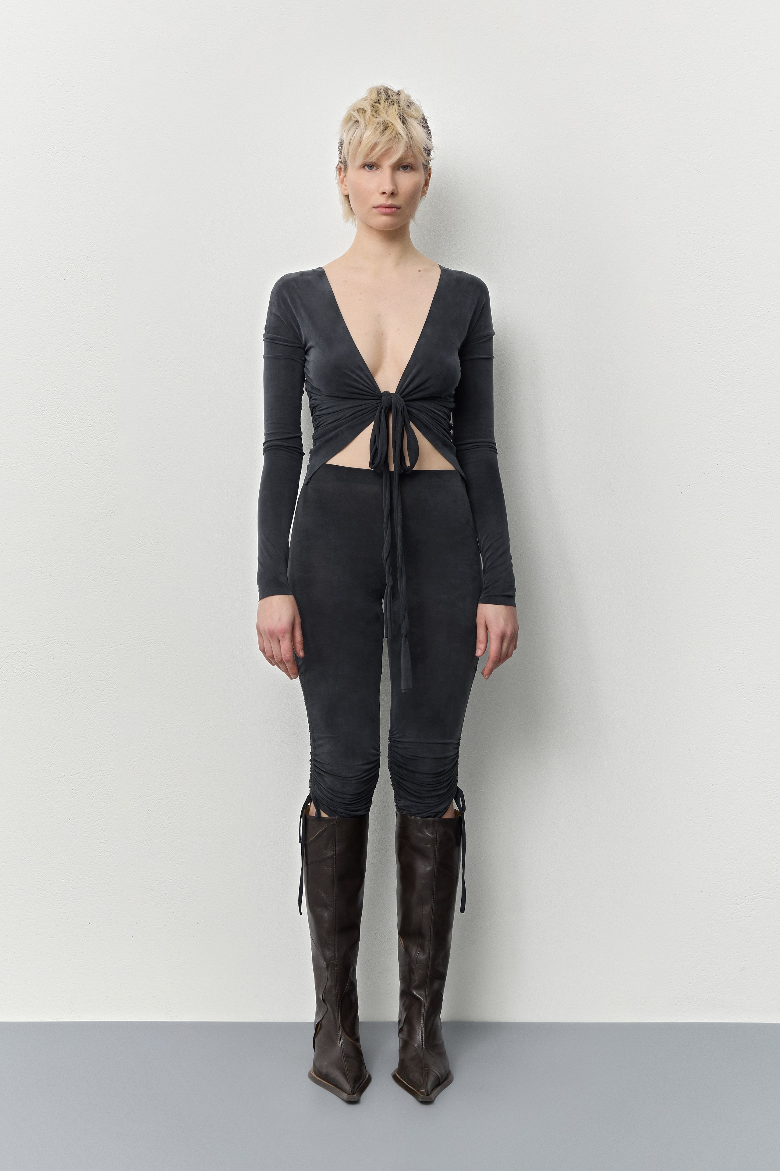 Magdalina Top - Washed Black Cupro | Miista