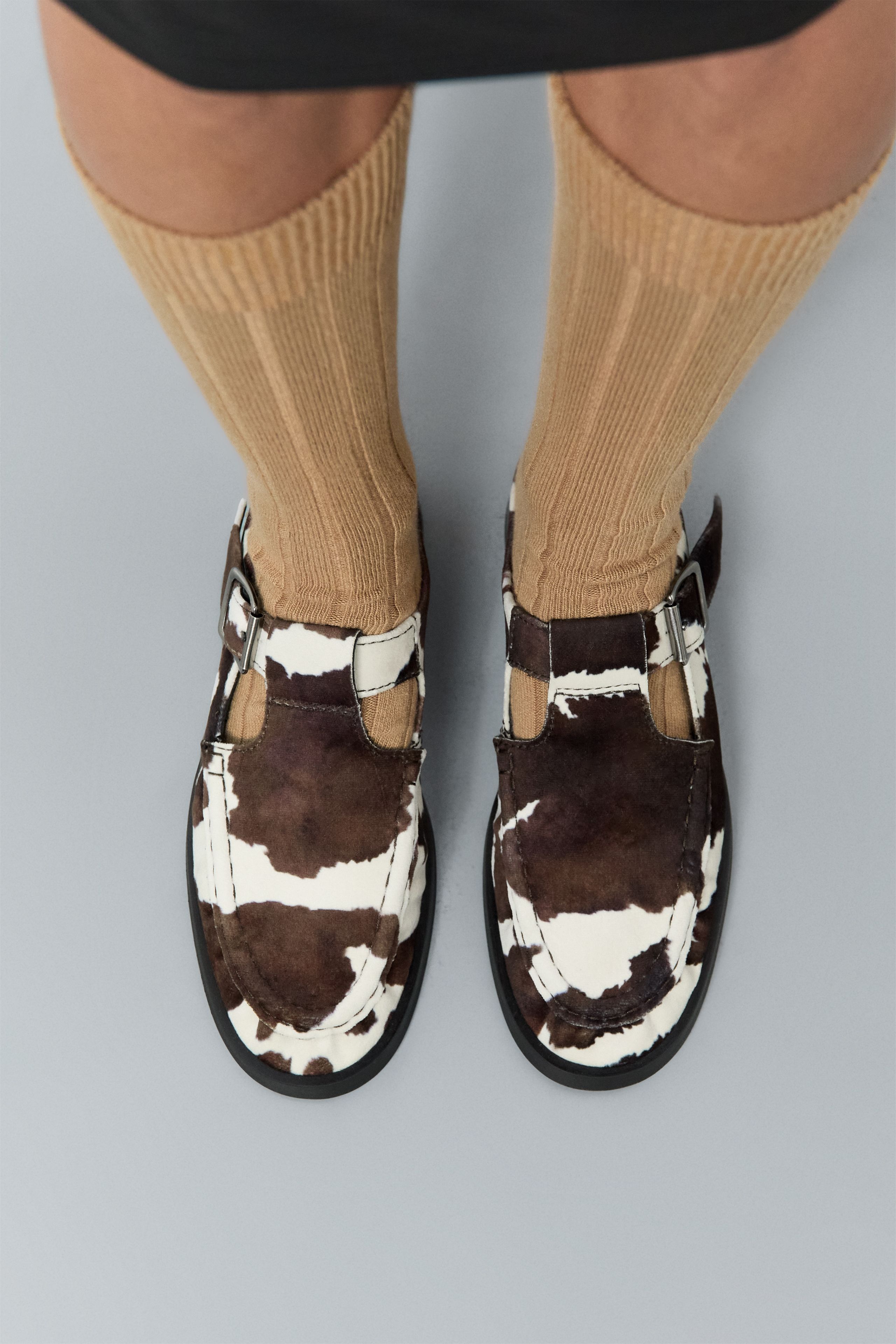 Gianna Mules - Cow Print Faux Suede | Miista