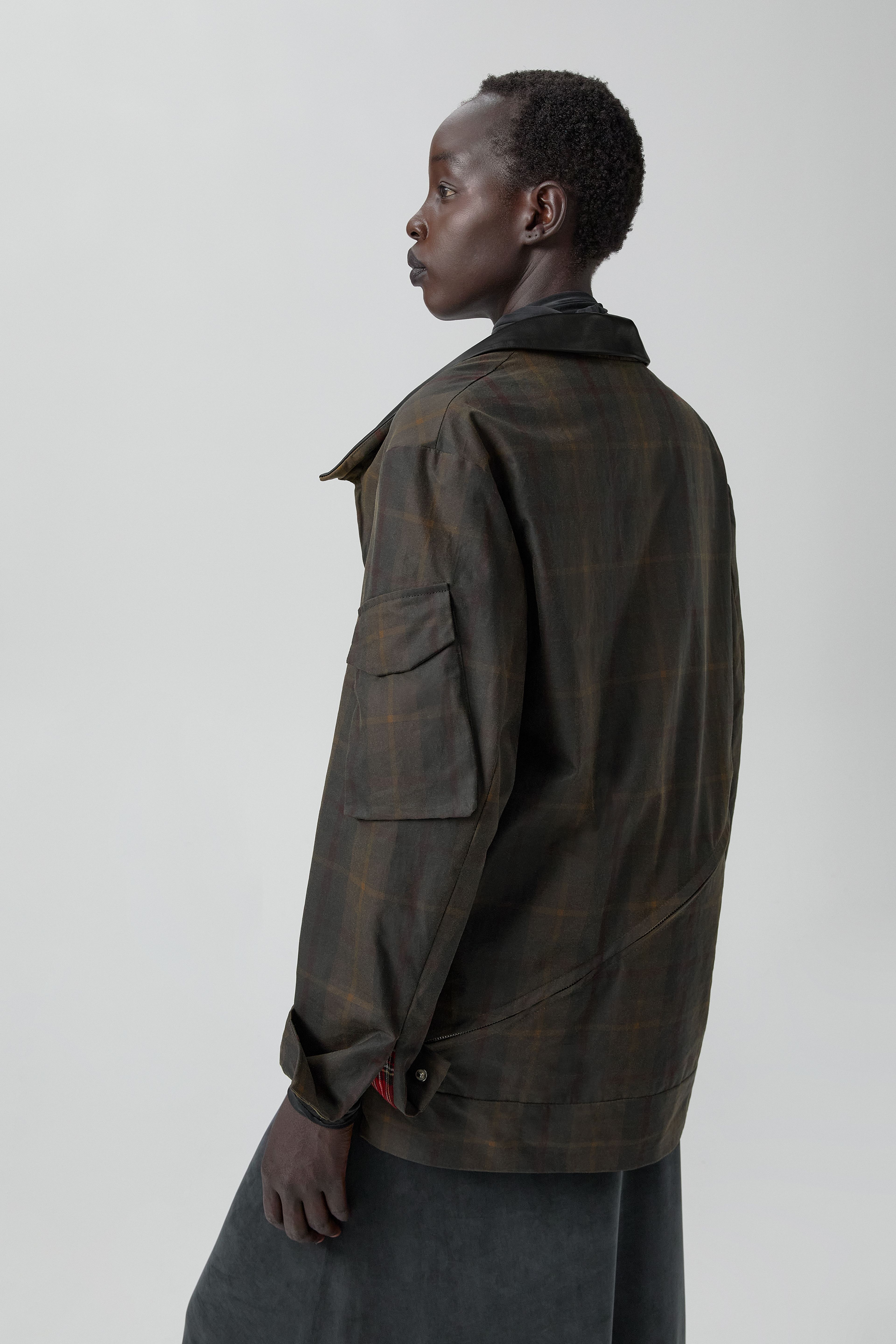 Marla Brown Checked Detachable Jacket | Miista | Designed & Handmade in Europe