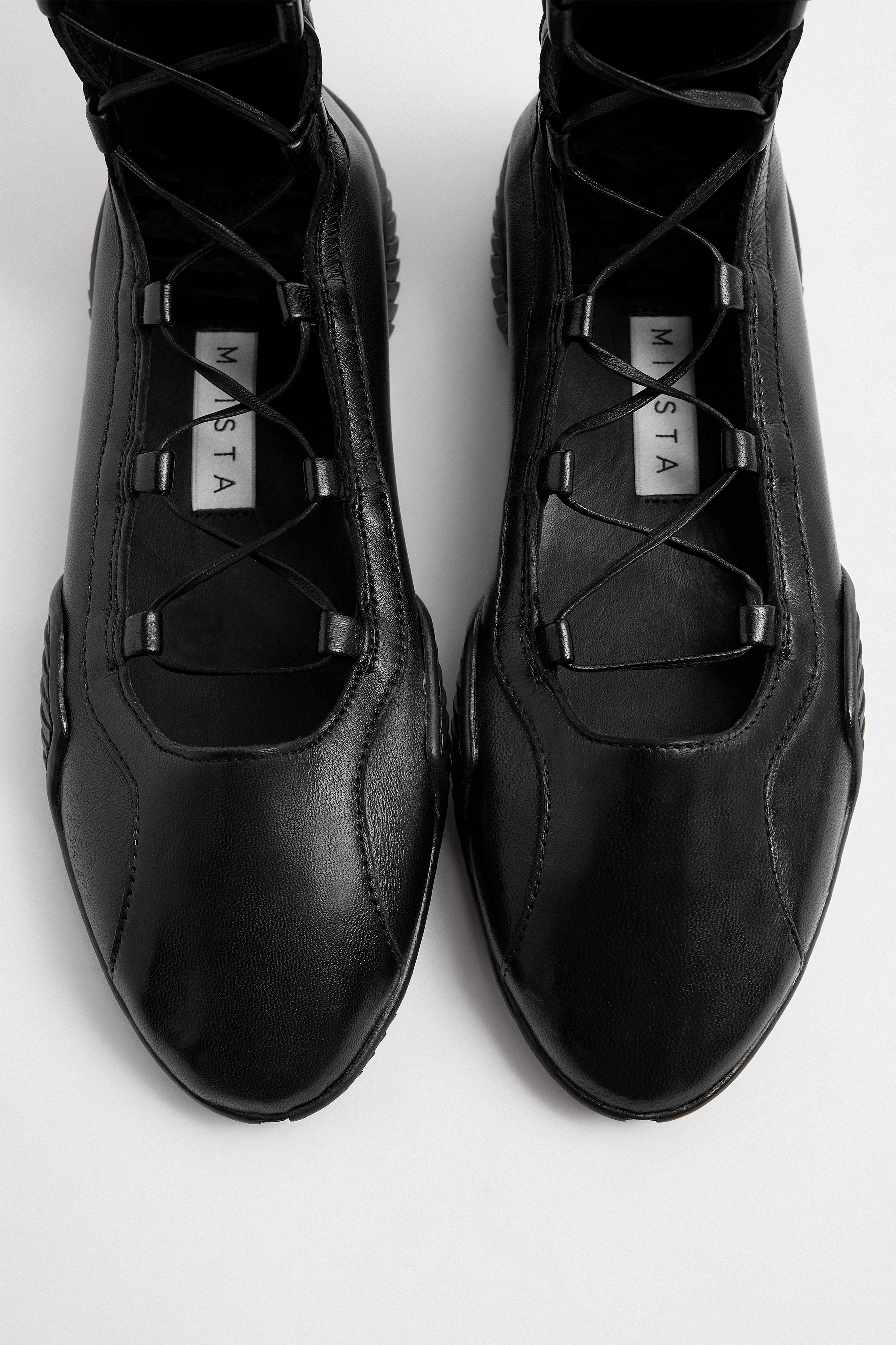 Mathilda Black Gladiator Ballerinas | Miista | Designed & Handmade in Europe