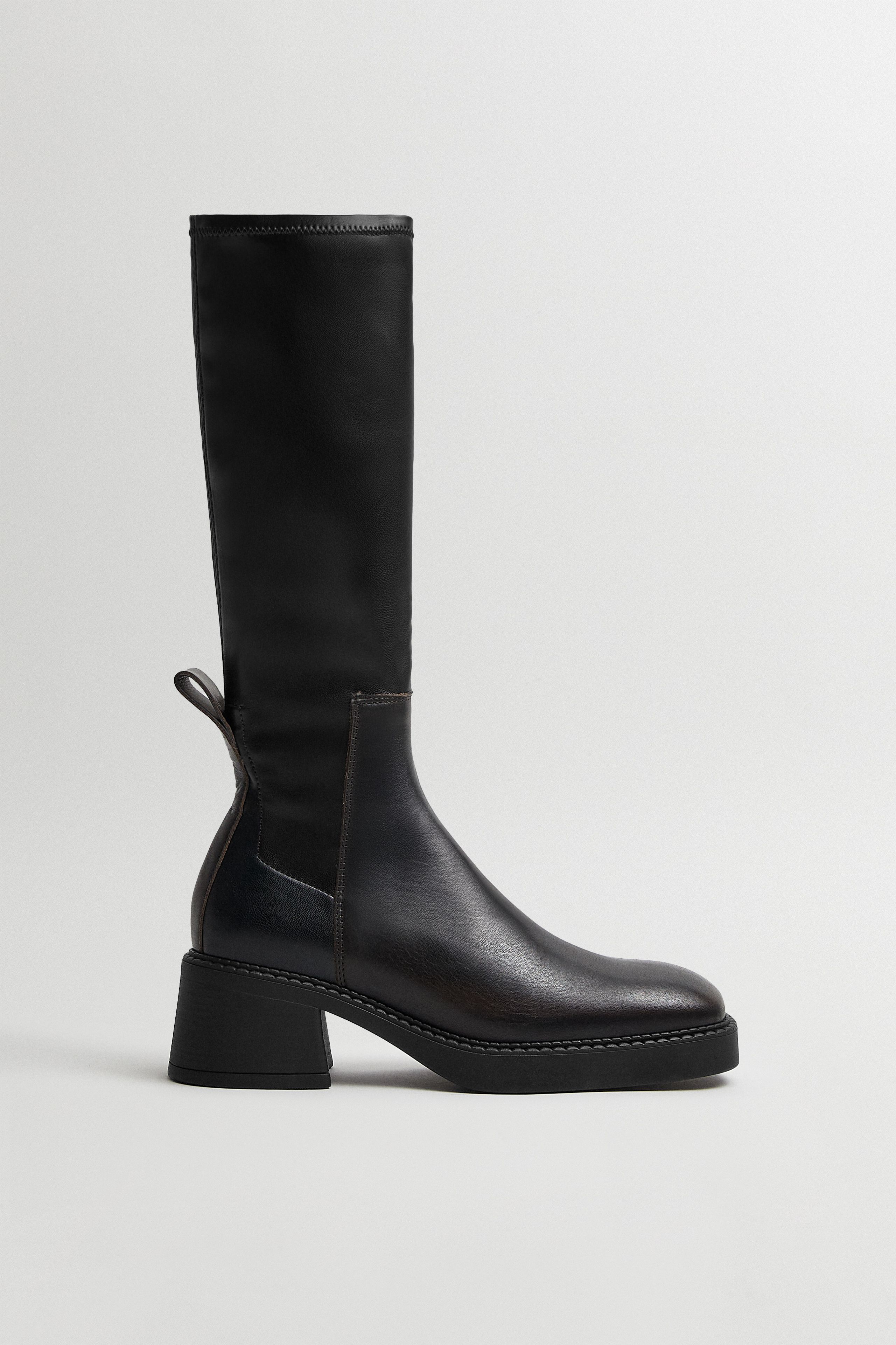 Margrit Boots - Brown Brushed Stretch Leather | Miista
