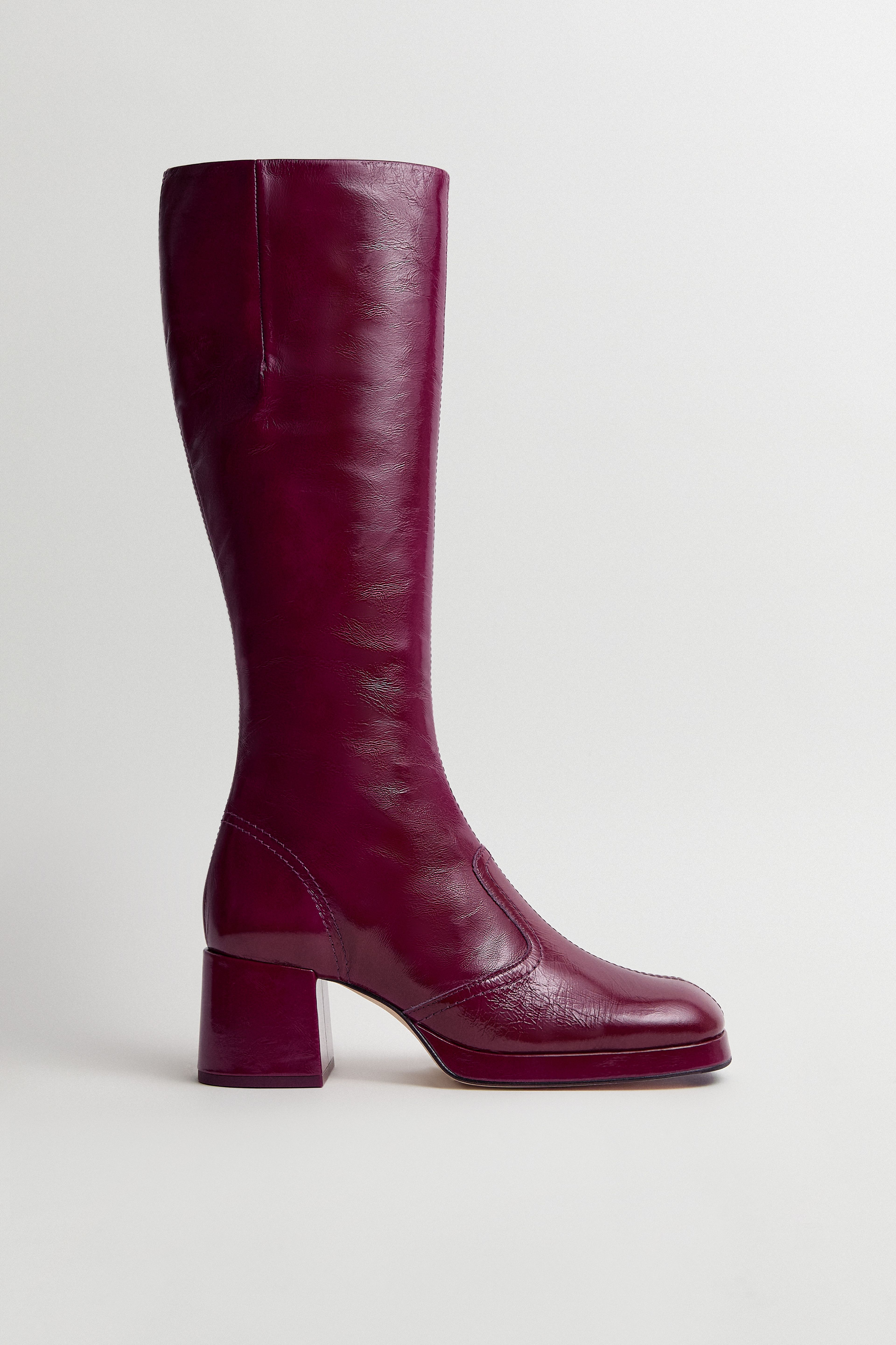 Donna Boots Prugna Crinkle Leather | Miista | Designed & Handmade in Europe