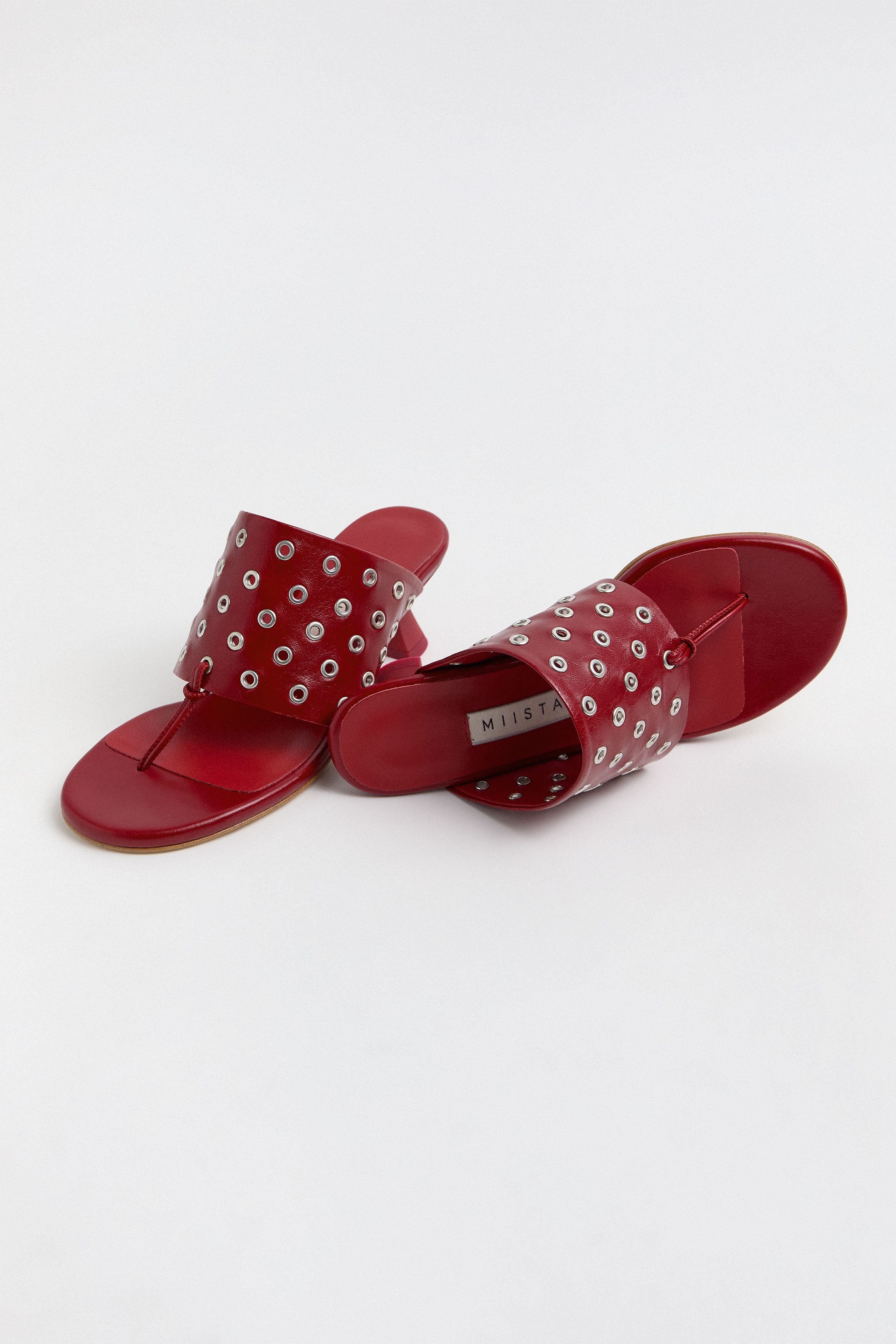 Cedella Sandals - Red Leather | Miista