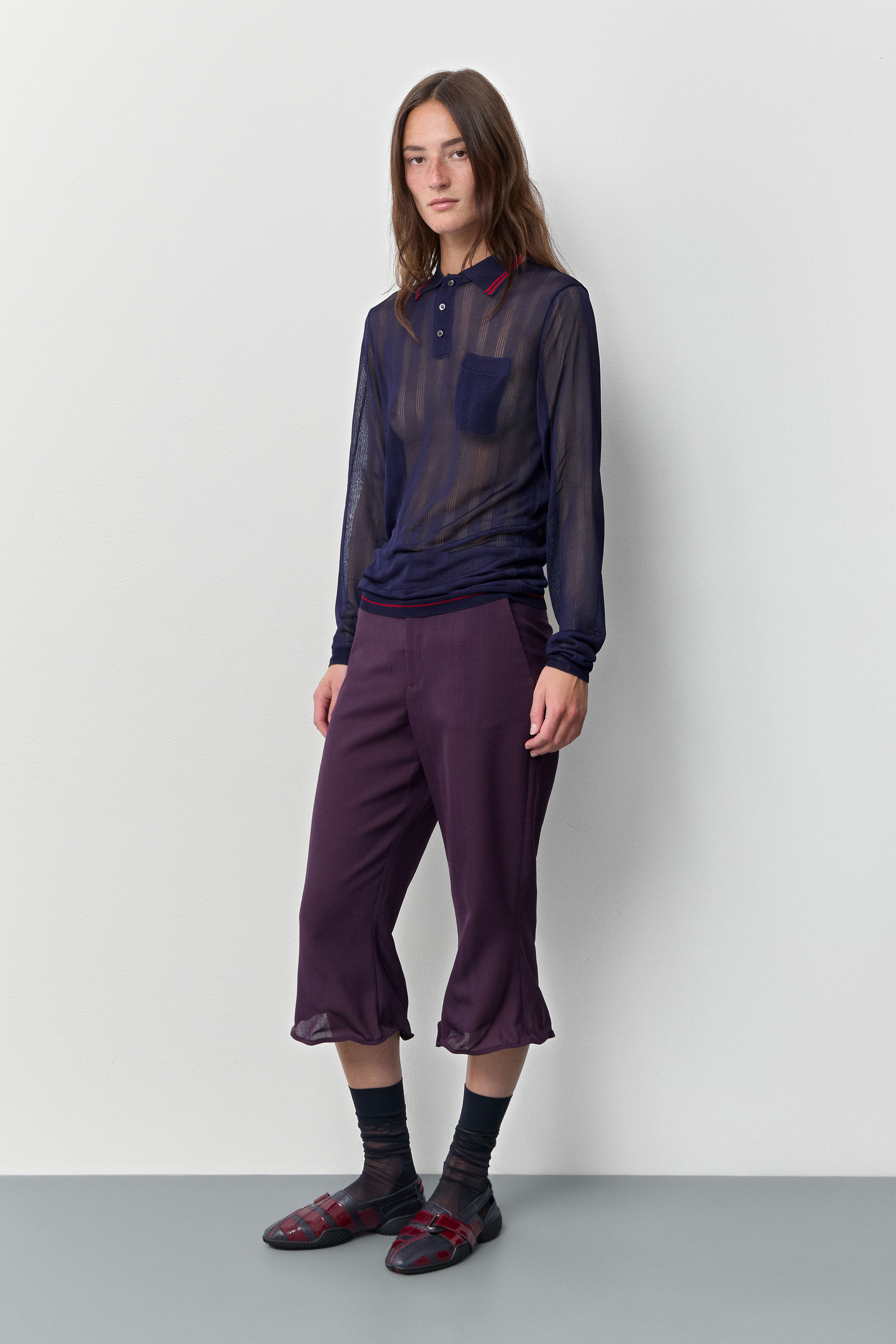 Loda Burgundy Navy Ballerinas | Miista | Designed & Handmade in Europe