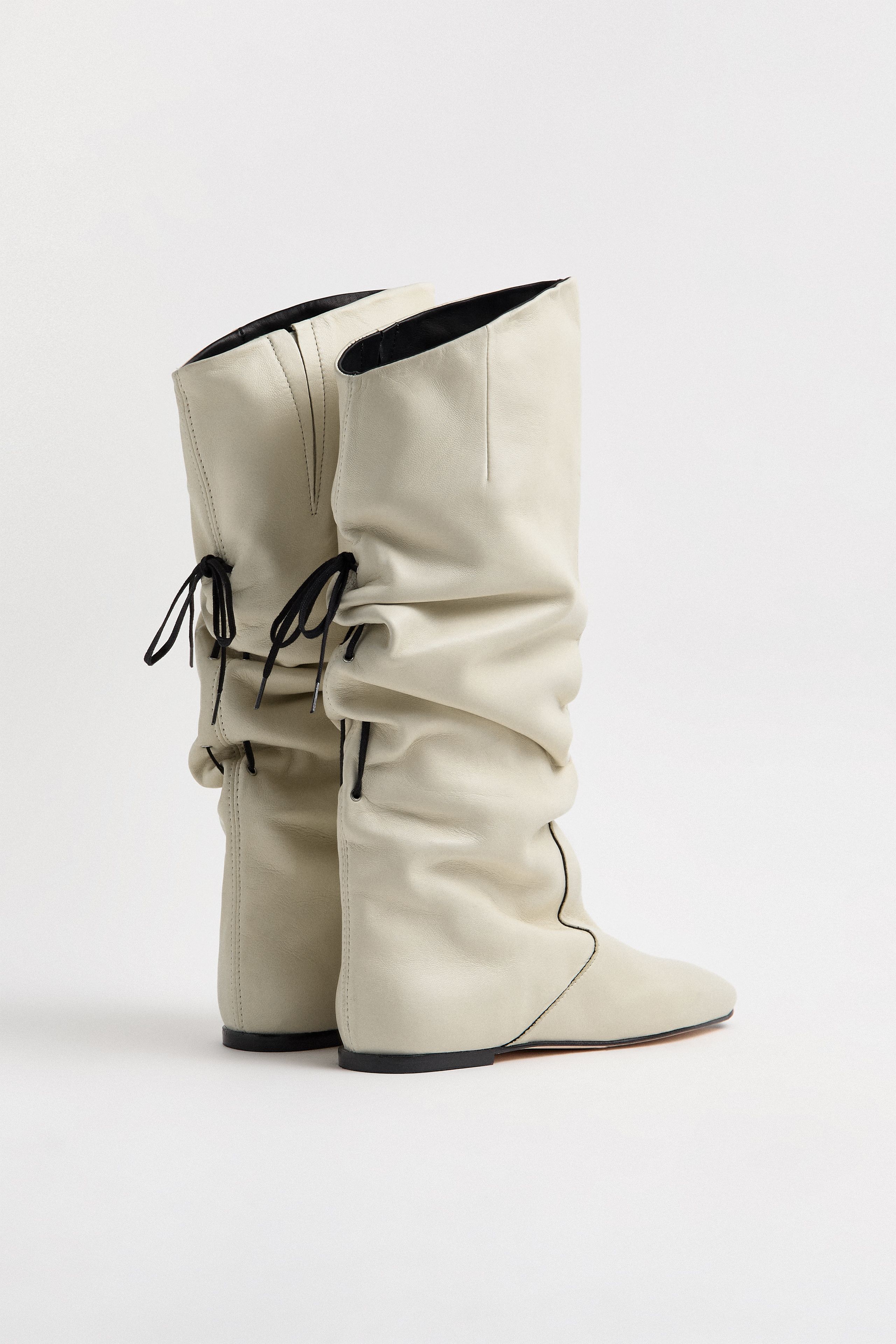 Karola Boots - Cream Nappa Leather | Miista