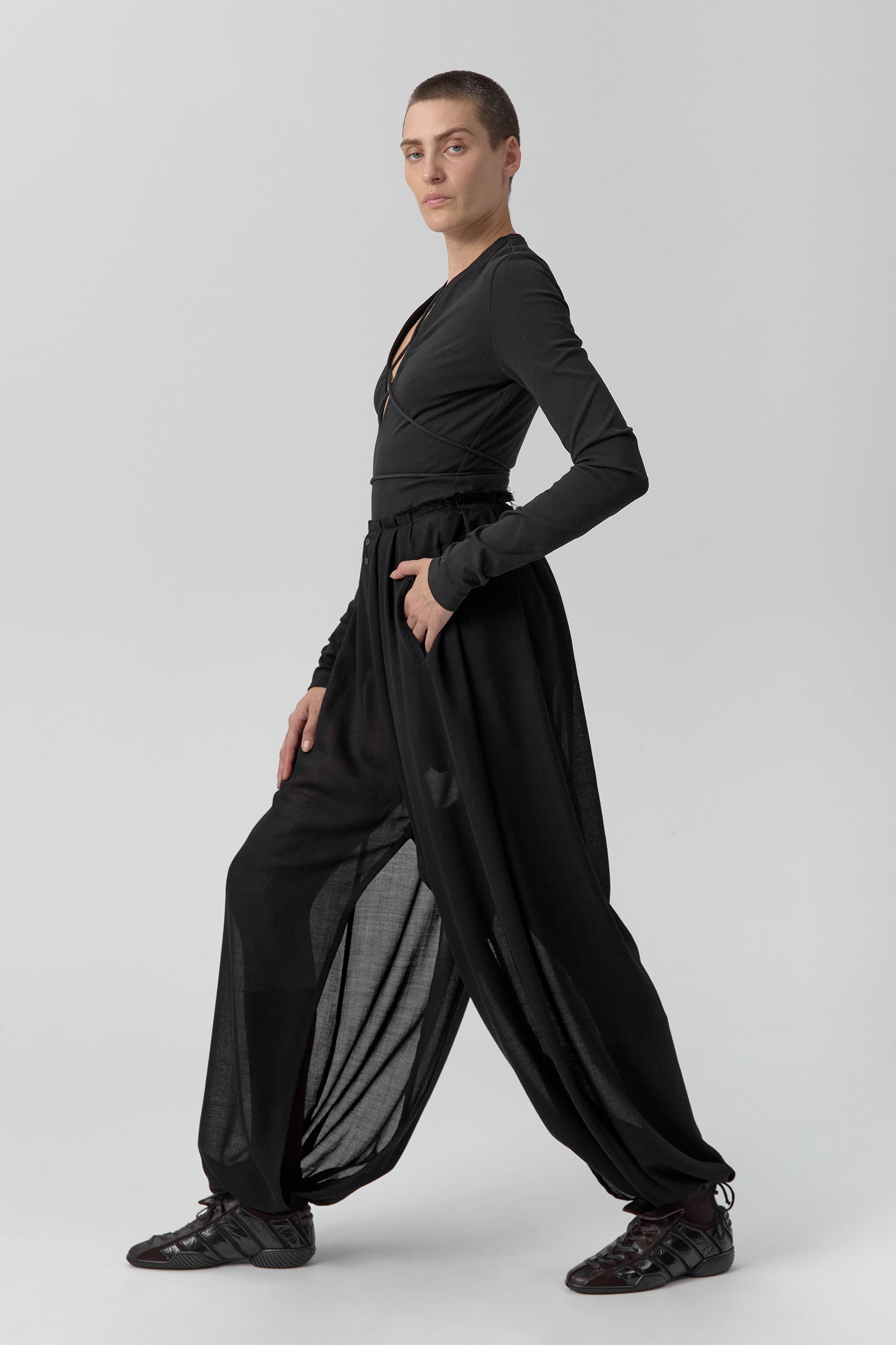 Kara Trousers - Black Pleated Virgin Wool | Miista | Designed & Handmade in Europe