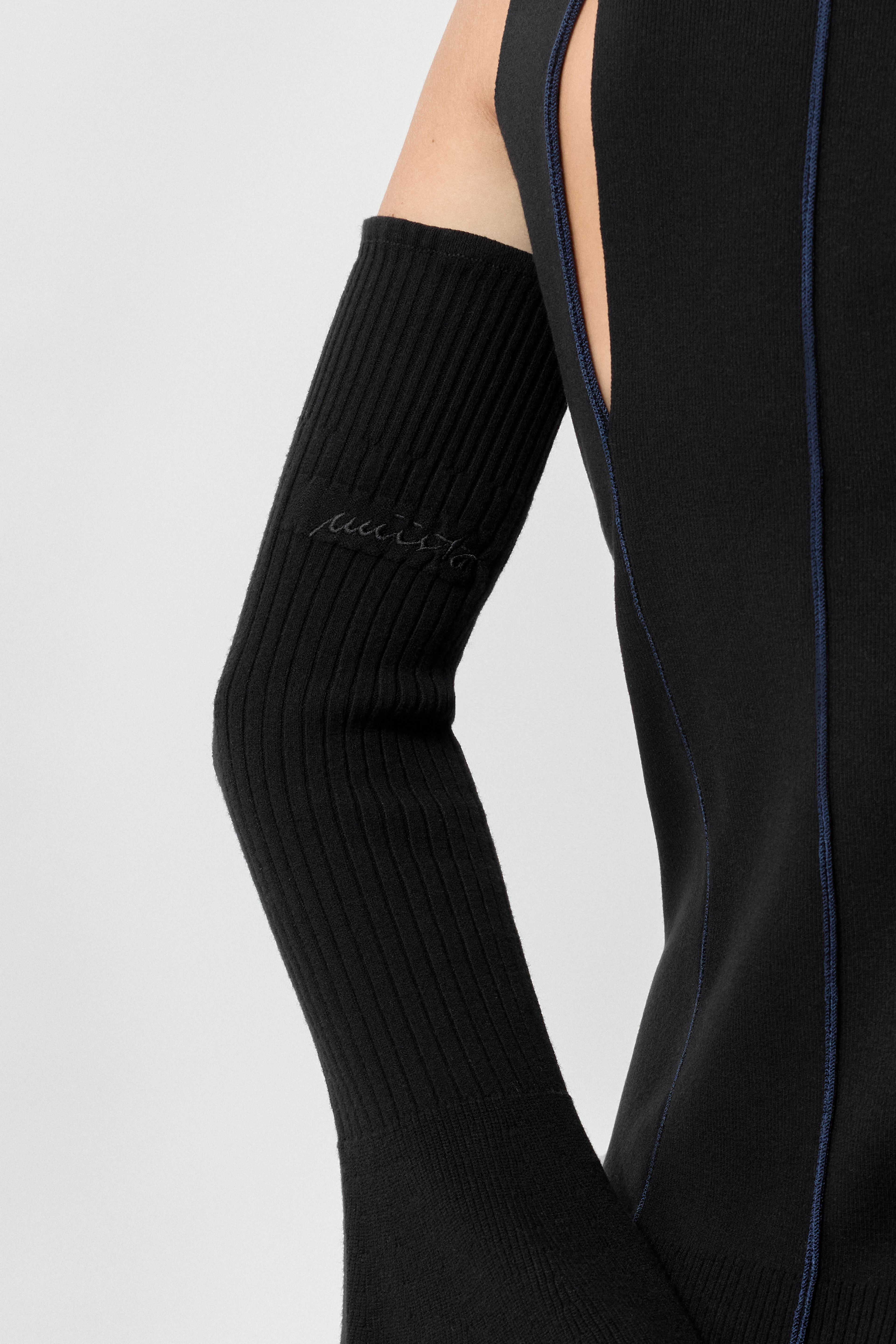 Xavi Leg Warmer - Black Viscose Knit | Miista | Designed & Handmade in Europe