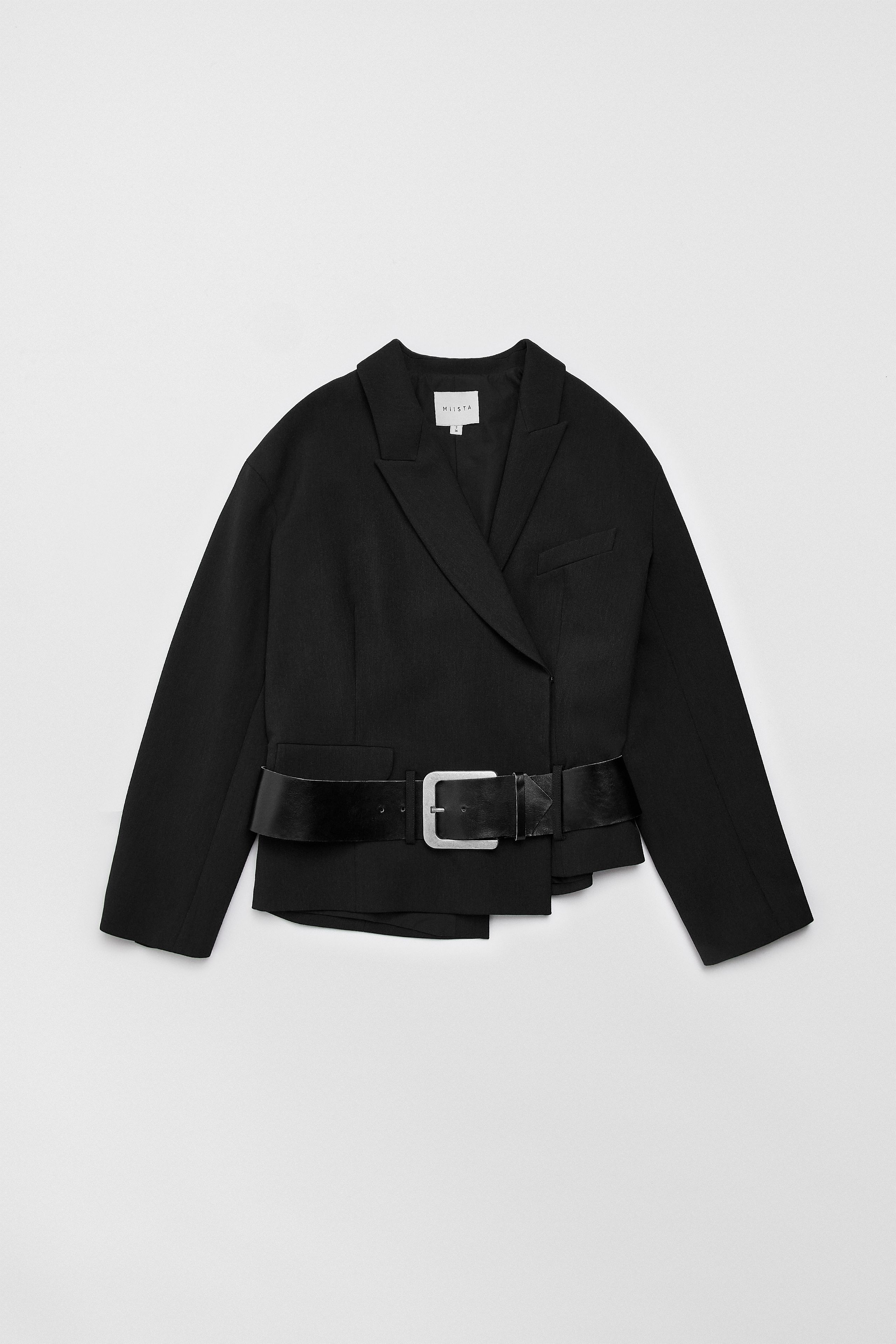 Hester Black Belt Blazer Jacket | Miista | Designed & Handmade in Europe