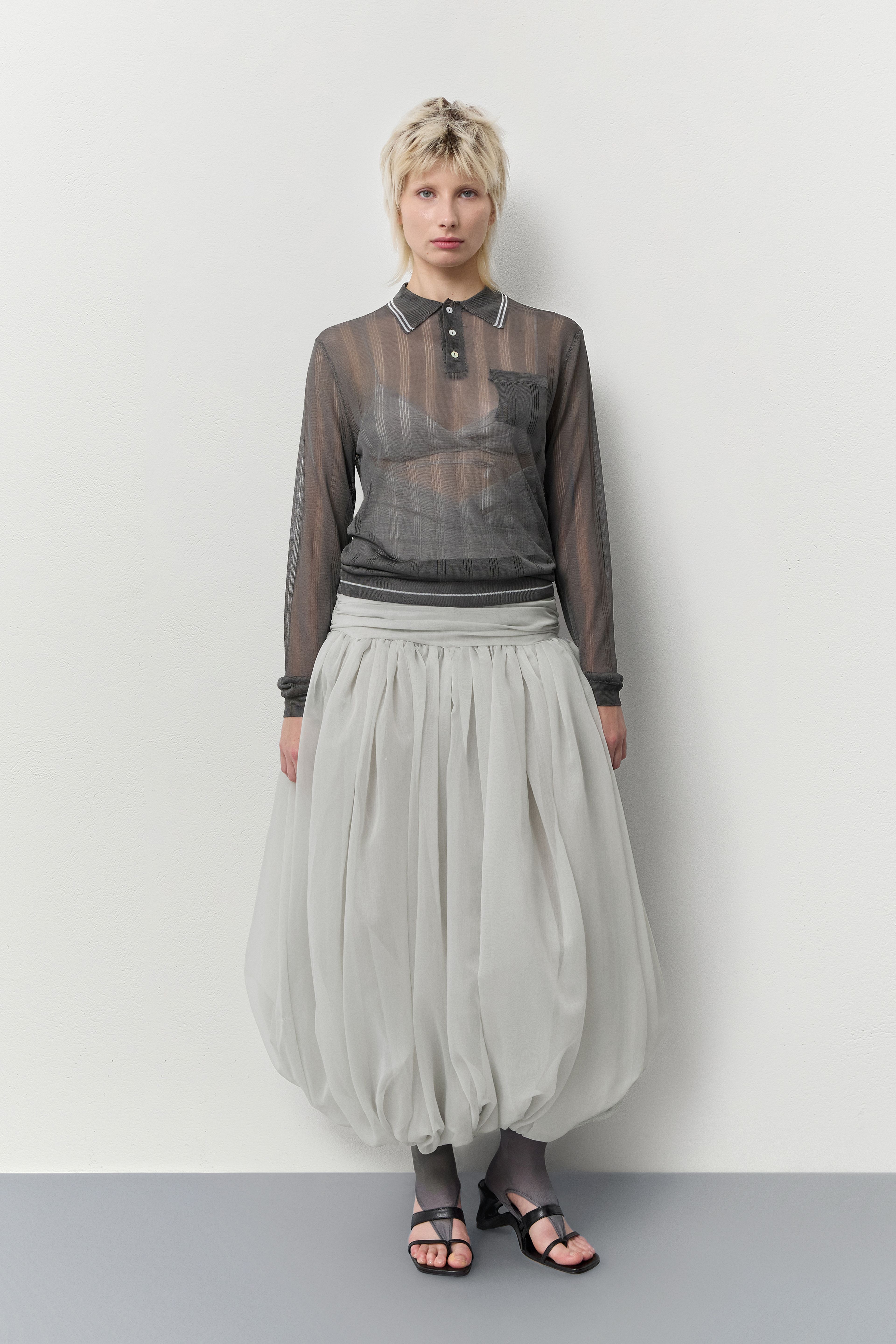 Adrienne Ecru Balloon Long Skirt | Miista | Designed & Handmade in Europe