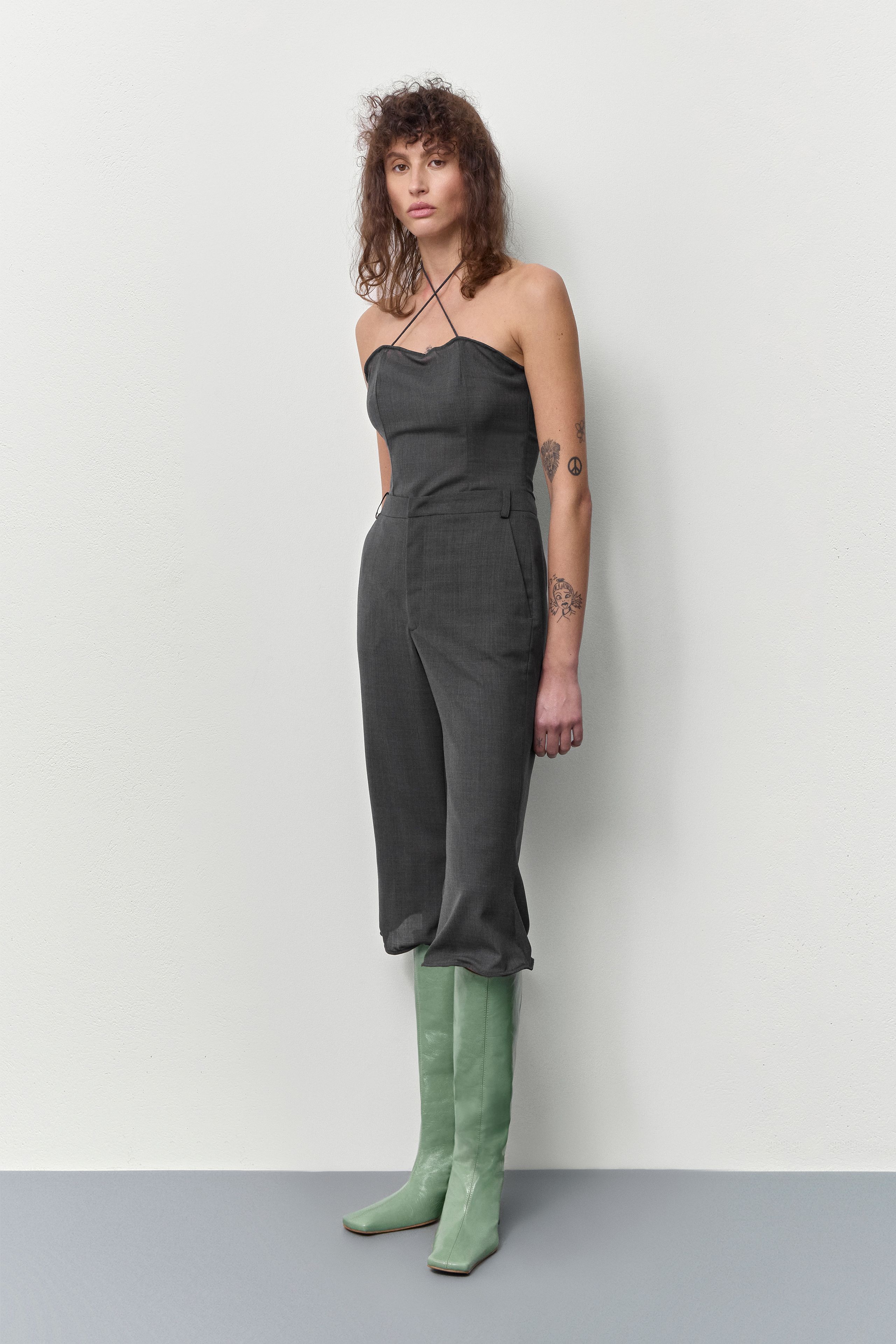 Bluma Boots - Aquamarine Crinkle Leather | Miista