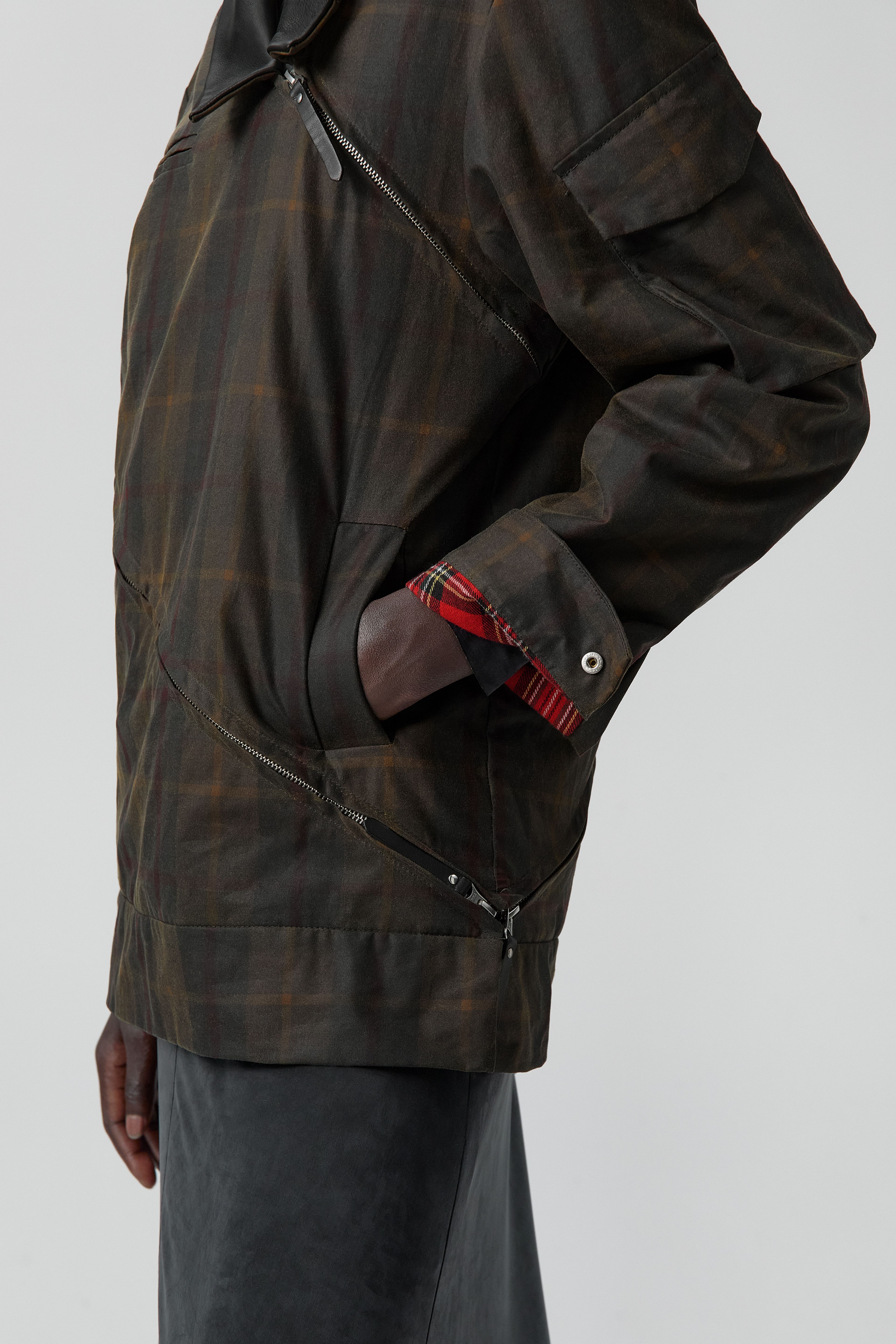 Marla Brown Checked Detachable Jacket | Miista | Designed & Handmade in Europe
