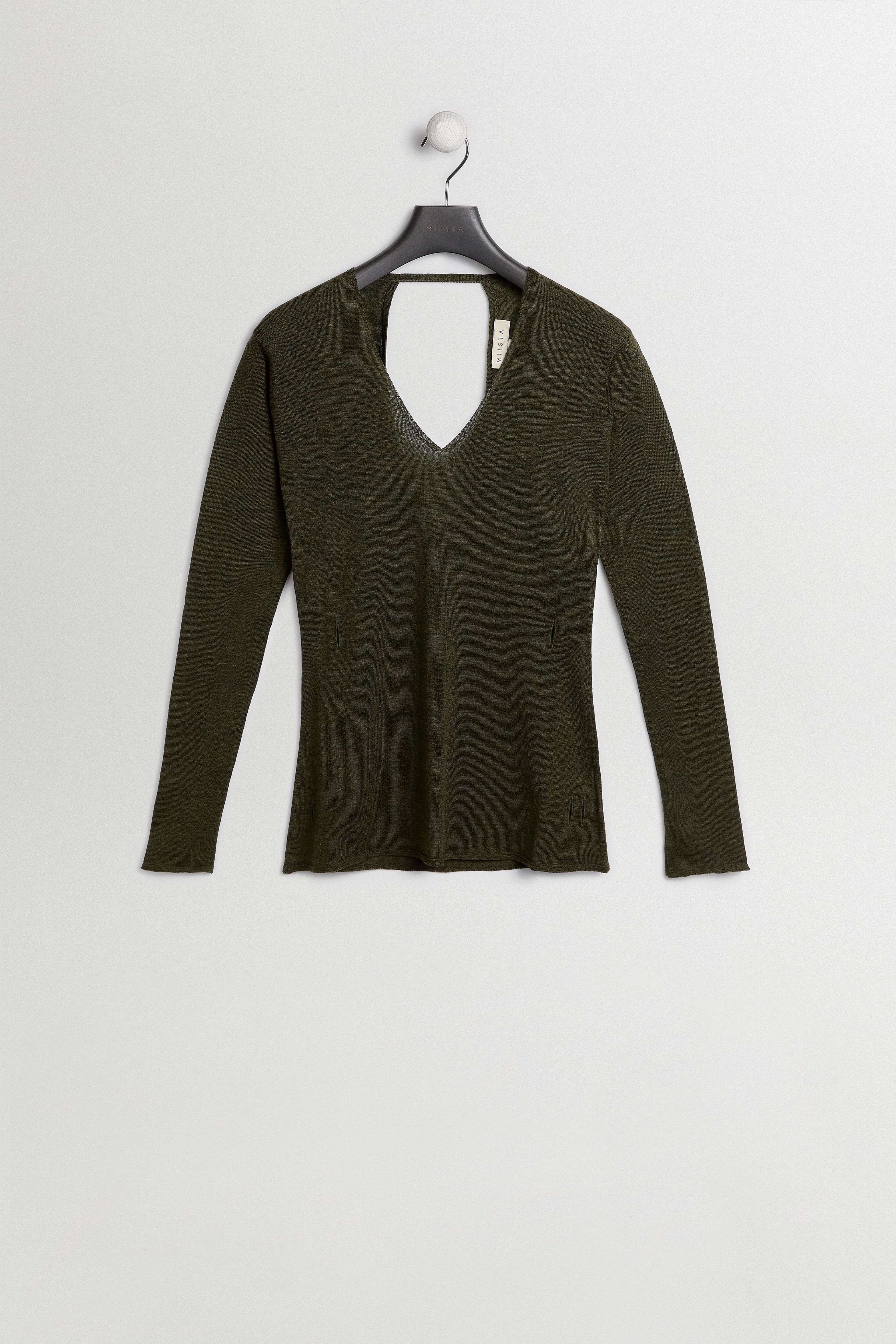 Yoko Jumper - Khaki Extra Fine Merino Knit | Miista | Designed & Handmade in Europe