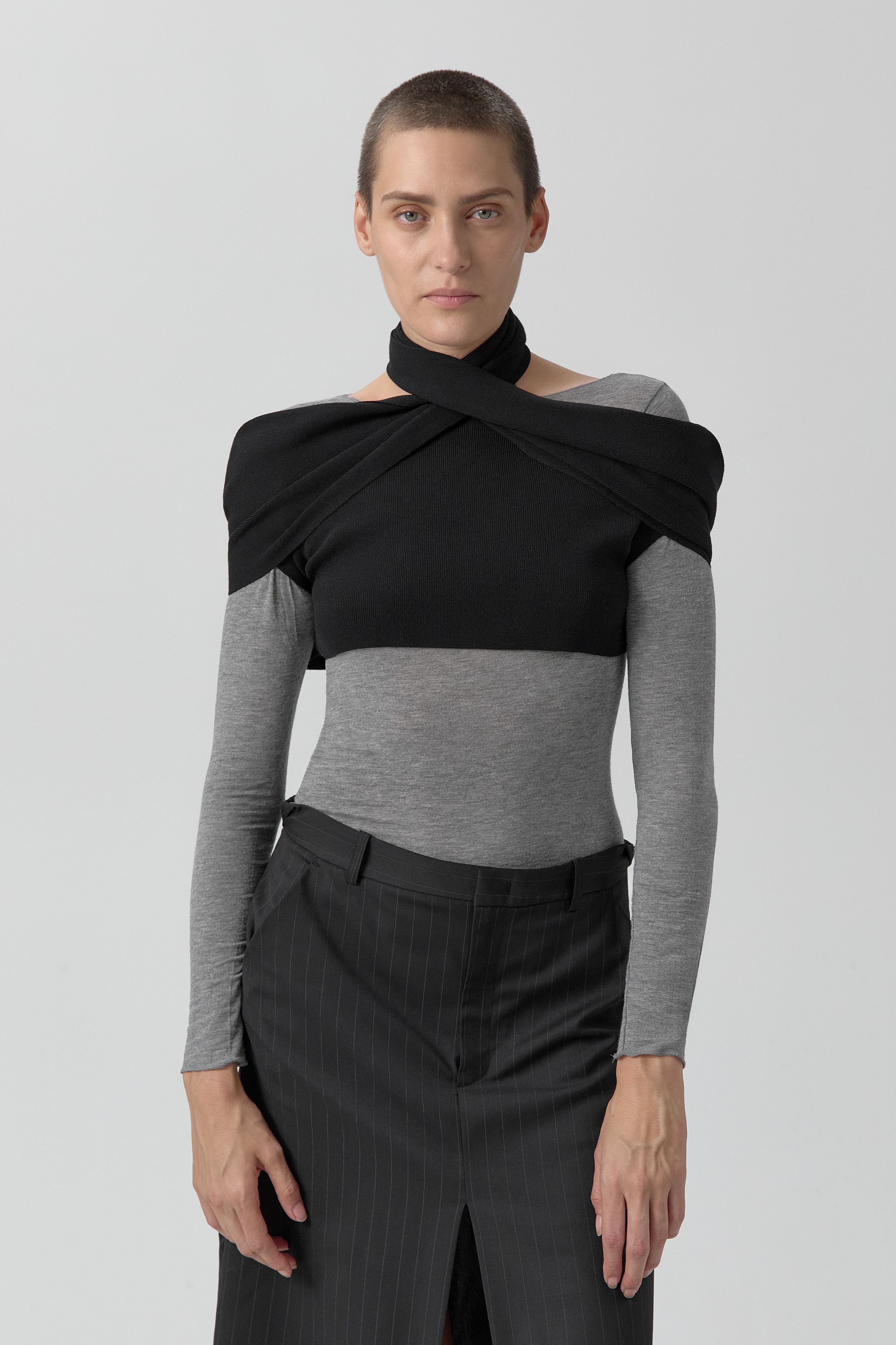 Linda Sleeves - Black Viscose Knit | Miista | Designed & Handmade in Europe