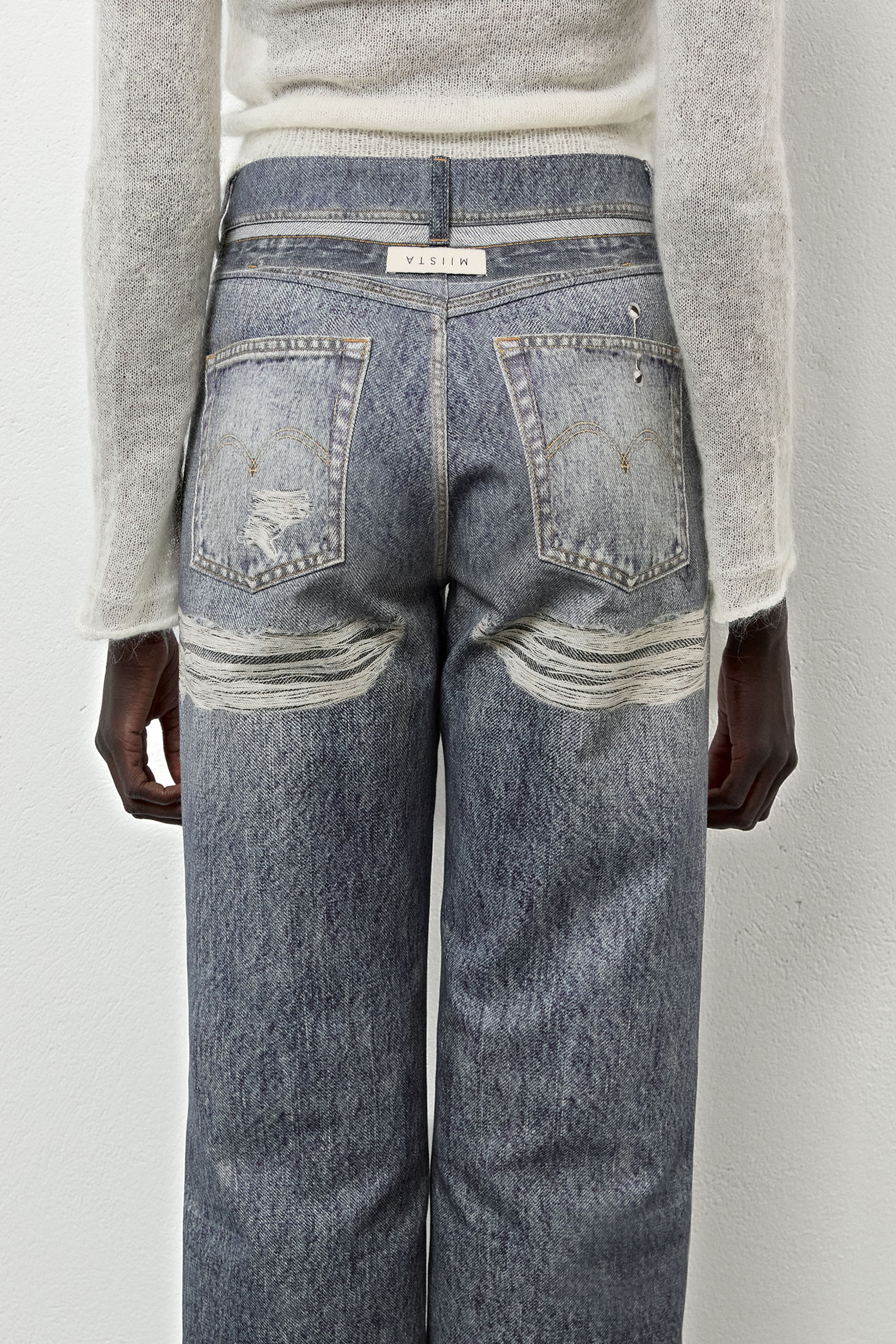 Petia Printed Denim Jeans | Miista | Designed & Handmade in Europe