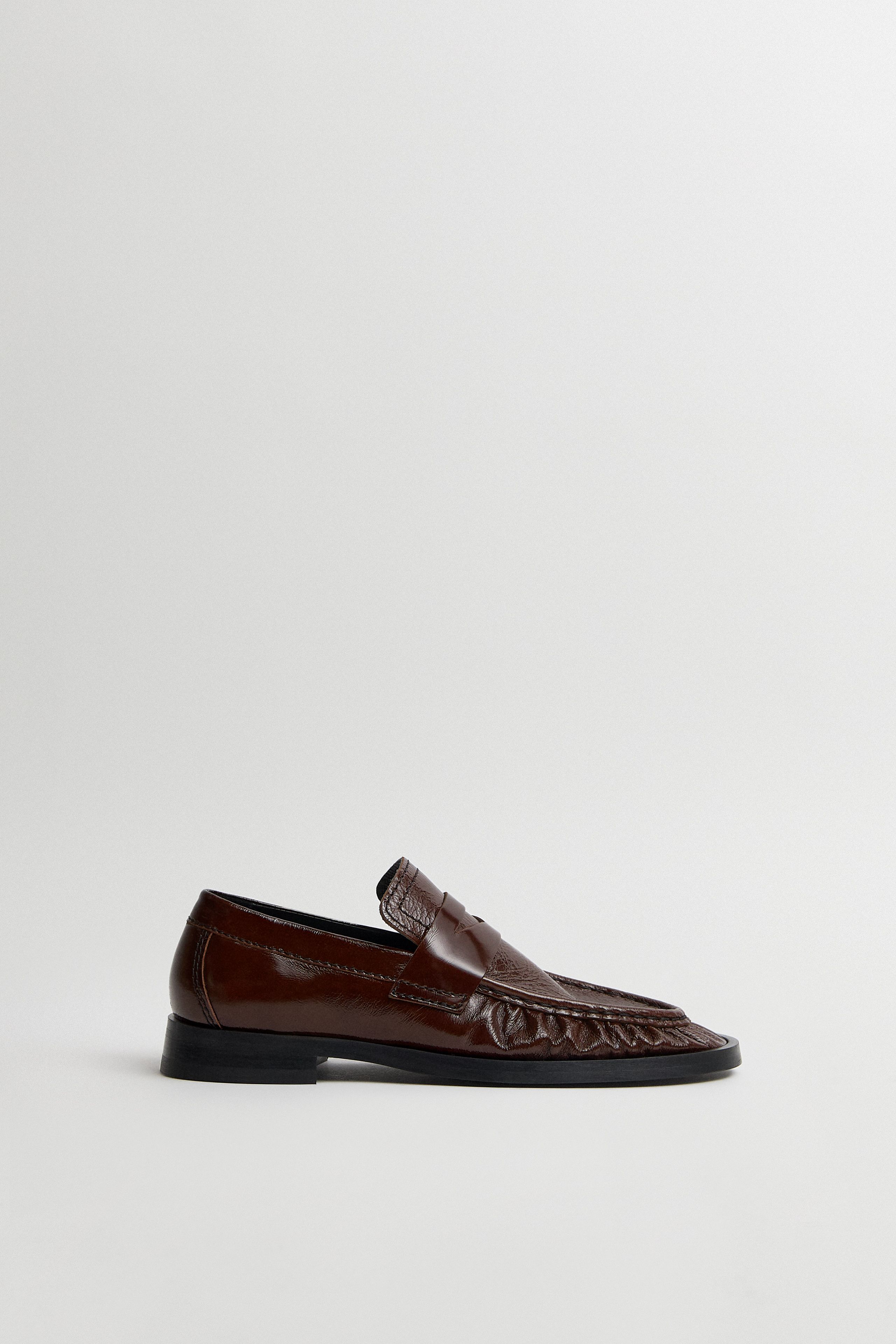 Zita Loafers - Brown Crinkle Leather | Miista