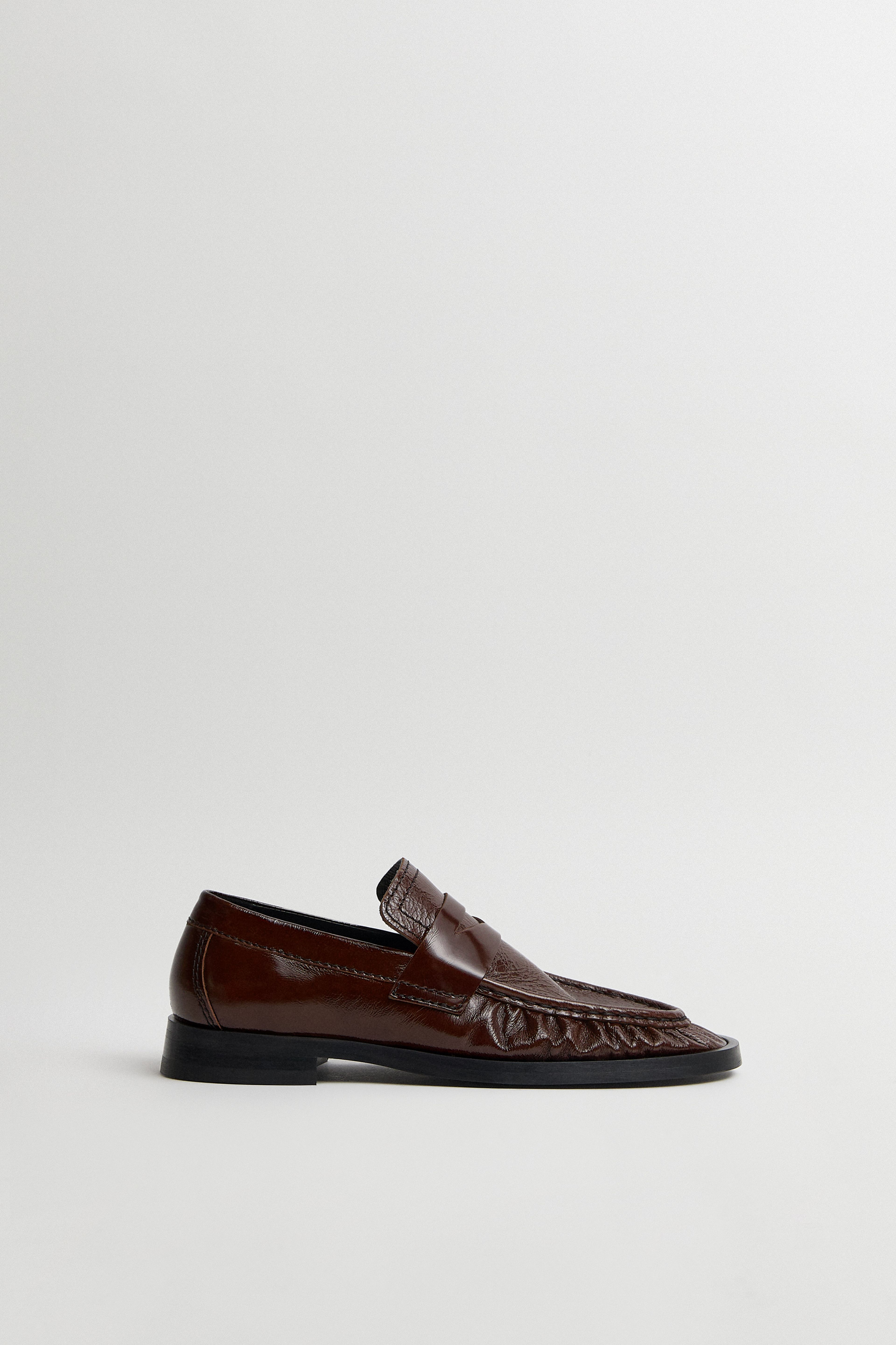 Zita Loafers Brown Crinkle Leather | Miista | Designed & Handmade in Europe