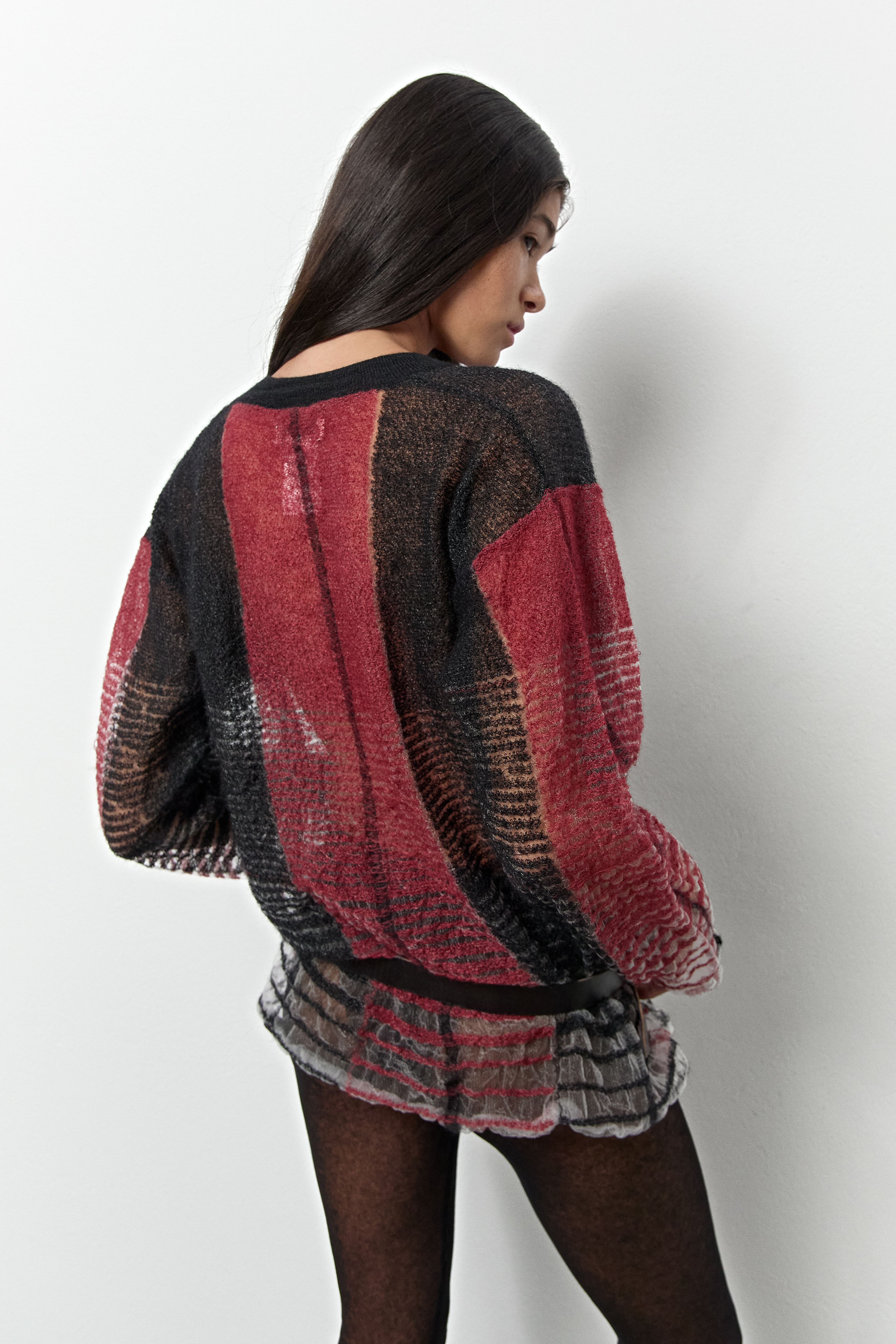 Zenai Black Red Knit Stripes Jumper | Miista | Designed & Handmade in Europe