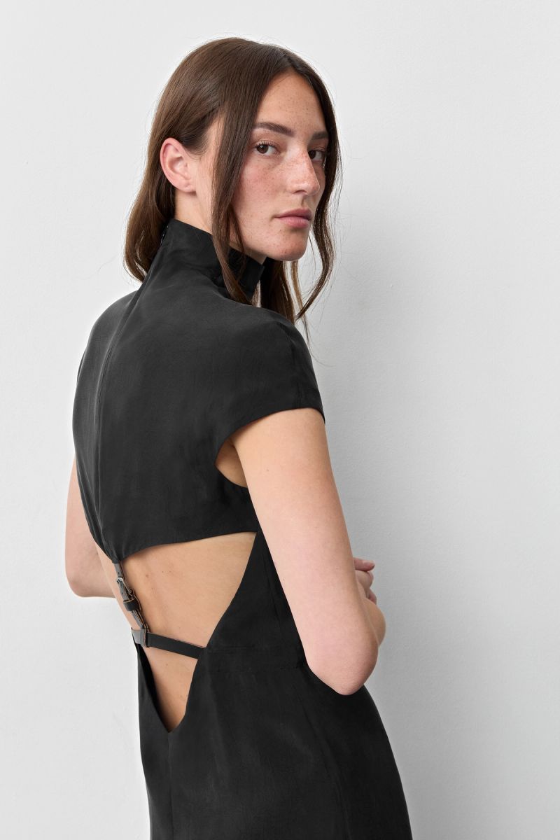Zinna Black Backless Dress