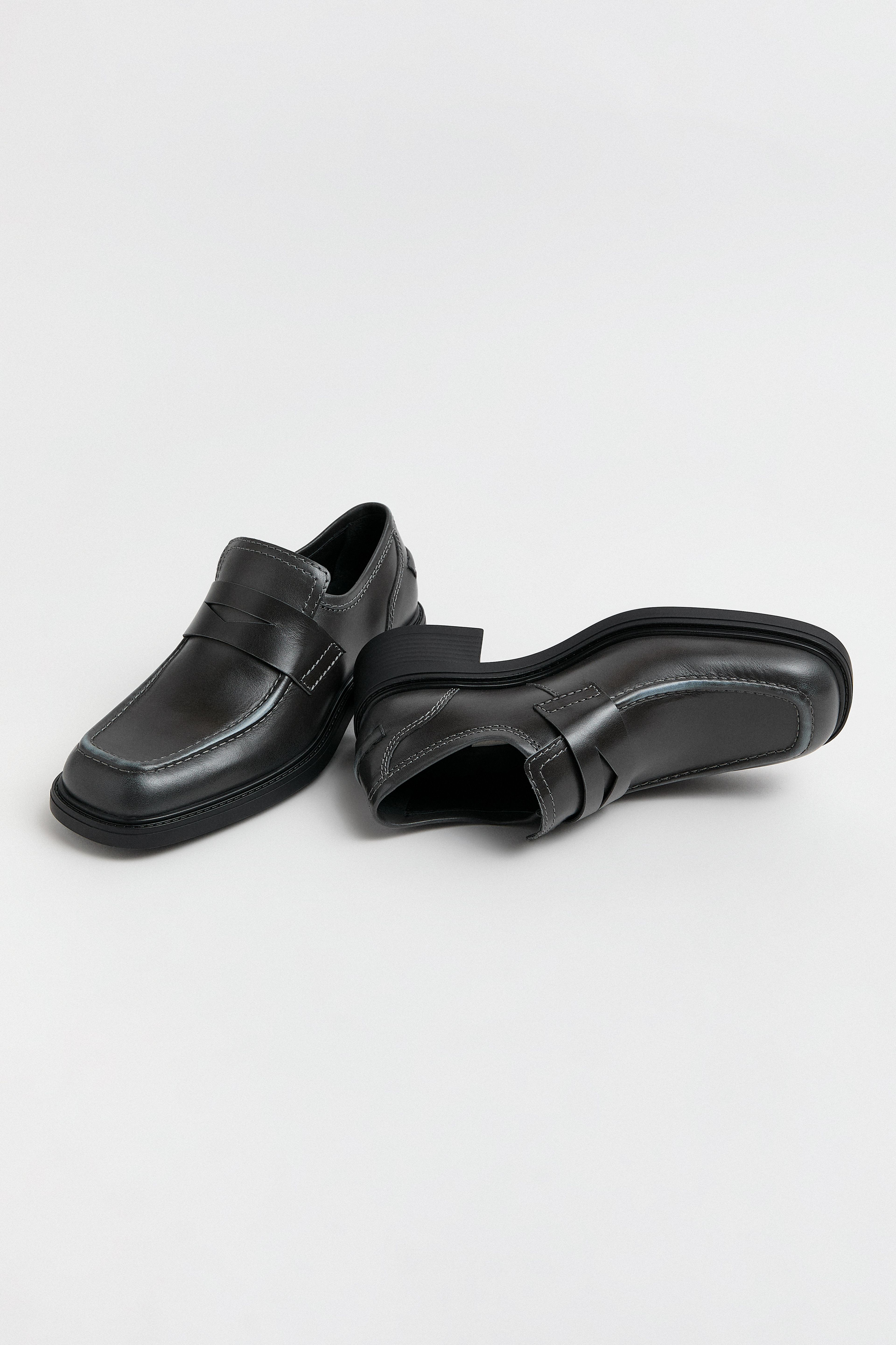 Amelia Brushed Light Blue Penny Loafers | Miista | Designed & Handmade in Europe