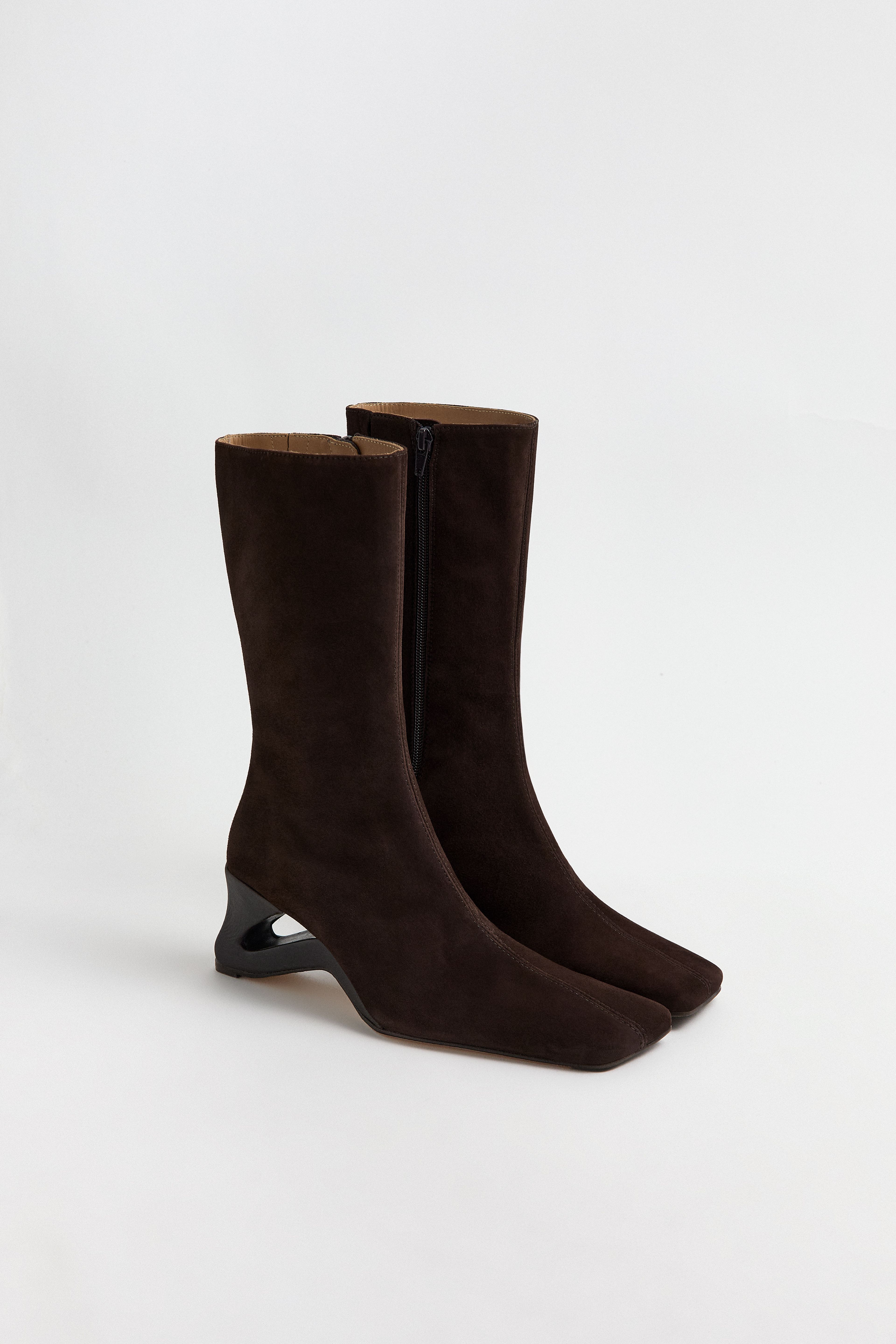 Sulay Boots - Dark Brown Suede Leather | Miista | Designed & Handmade in Europe