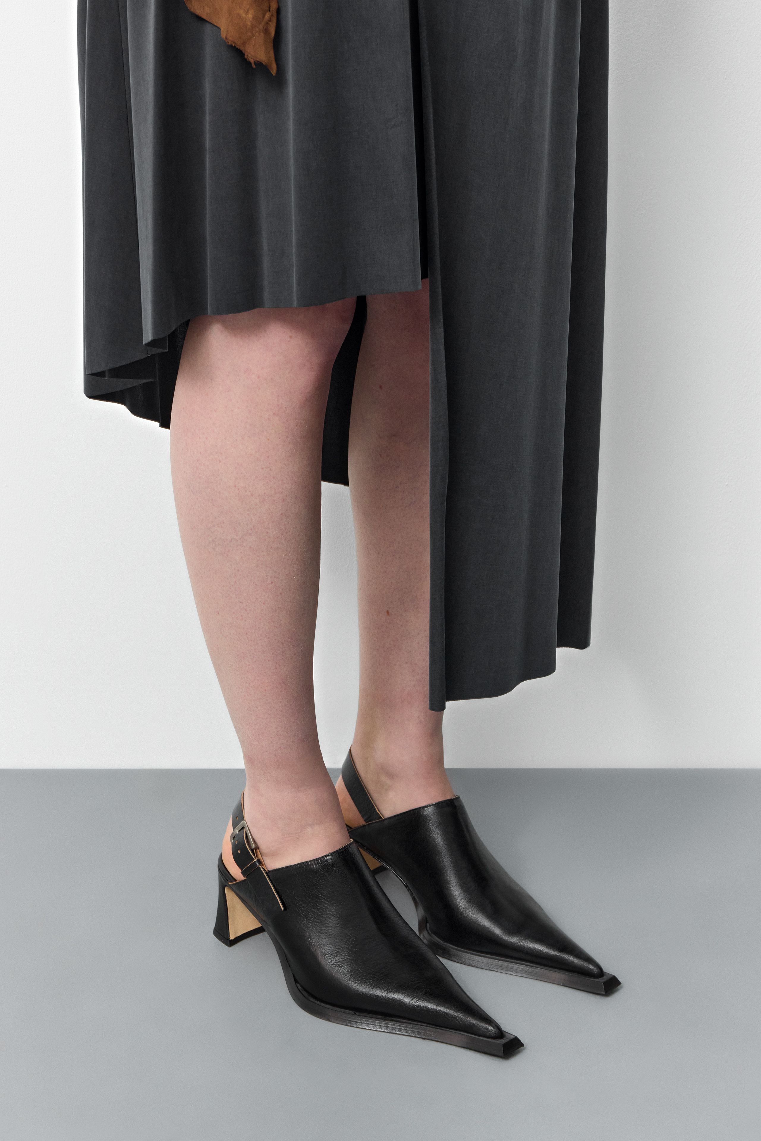 black dress mules Camille Black Kitten Heeled Mule 7