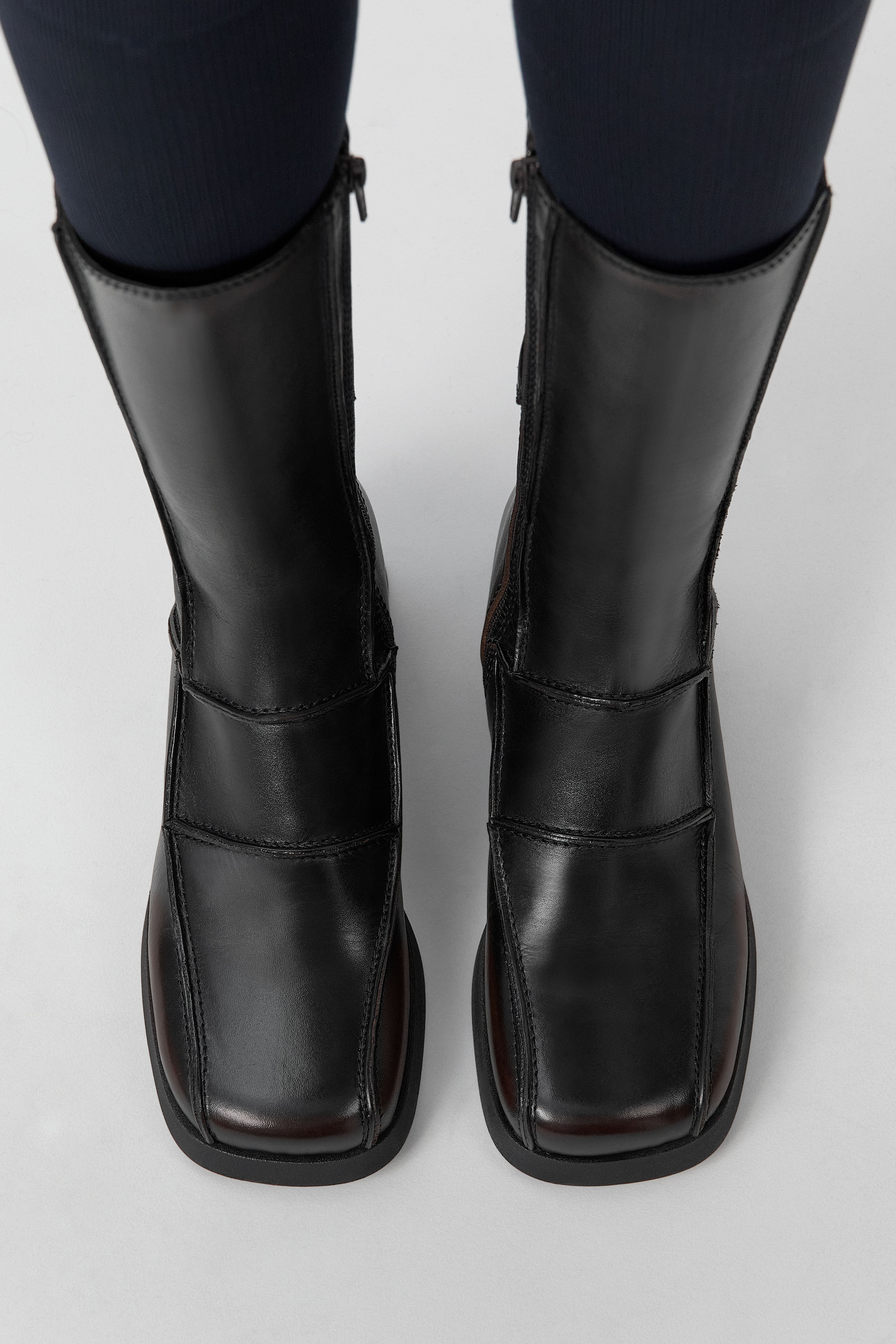 Neaera Boots - Brown Navy Stitching | Miista | Designed & Handmade in Europe
