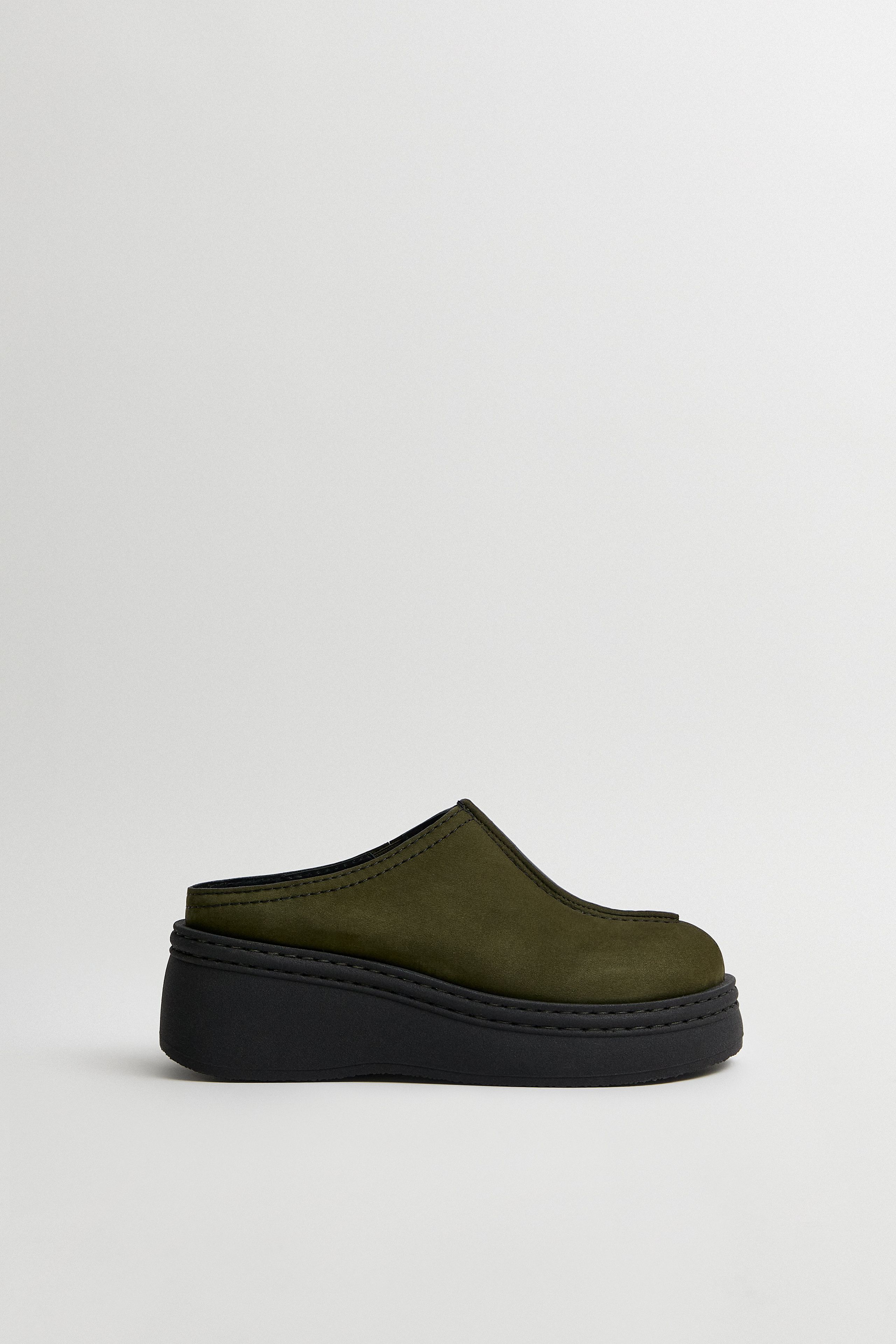 Mego Mules - Khaki Nubuck Leather | Miista