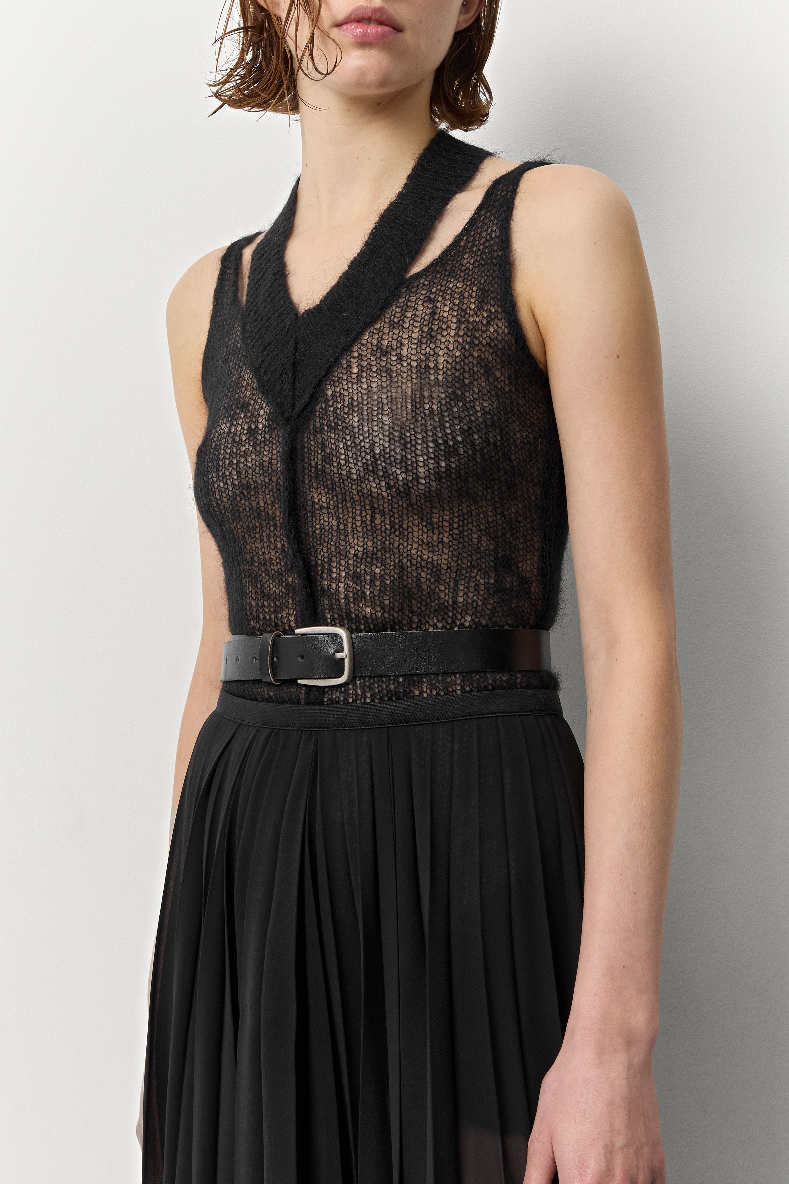 black lace dress belt Edikted Side Belt Lace Up Mini Dress main image 0