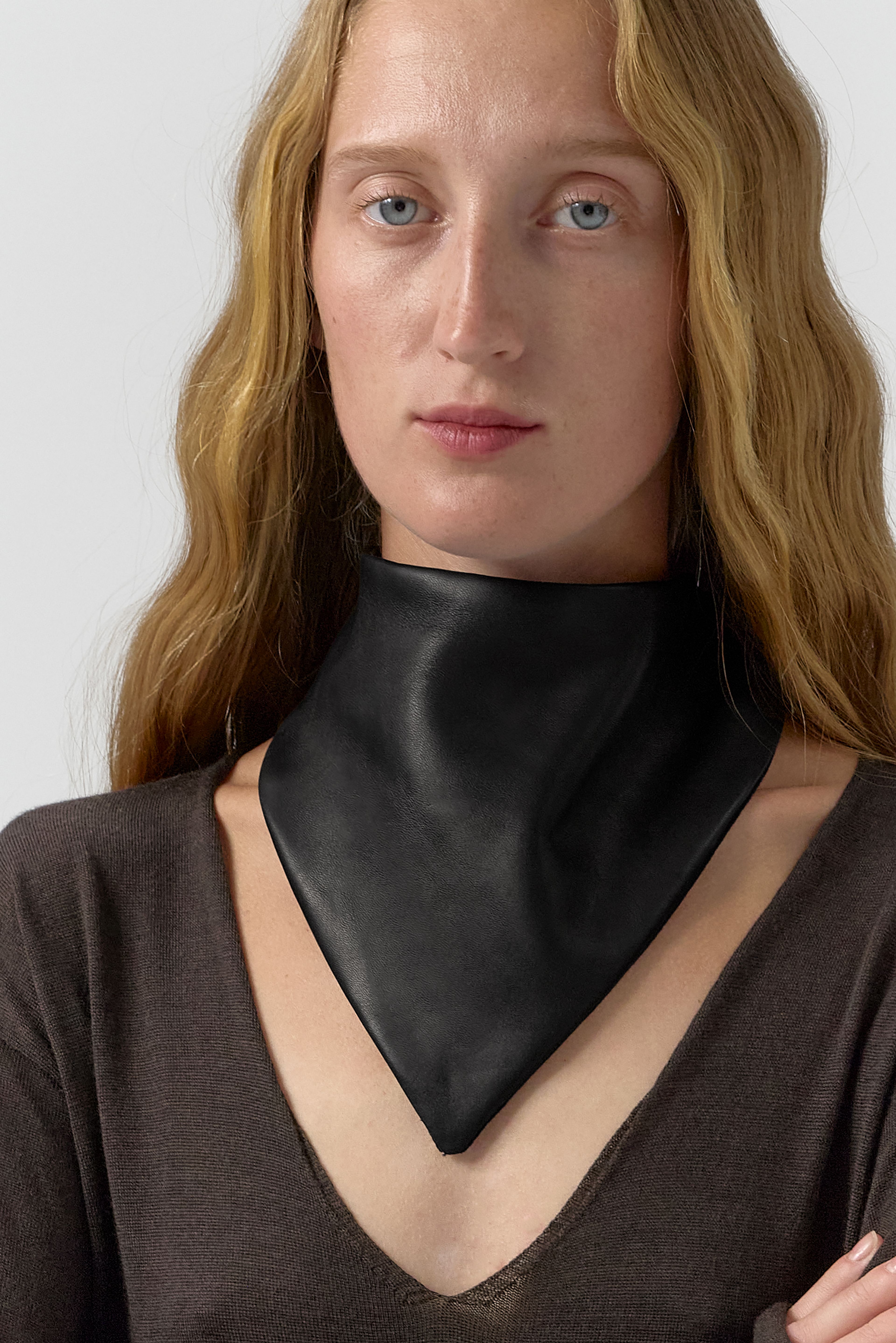 Jessie Scarf - Black Nappa Leather | Miista | Designed & Handmade in Europe