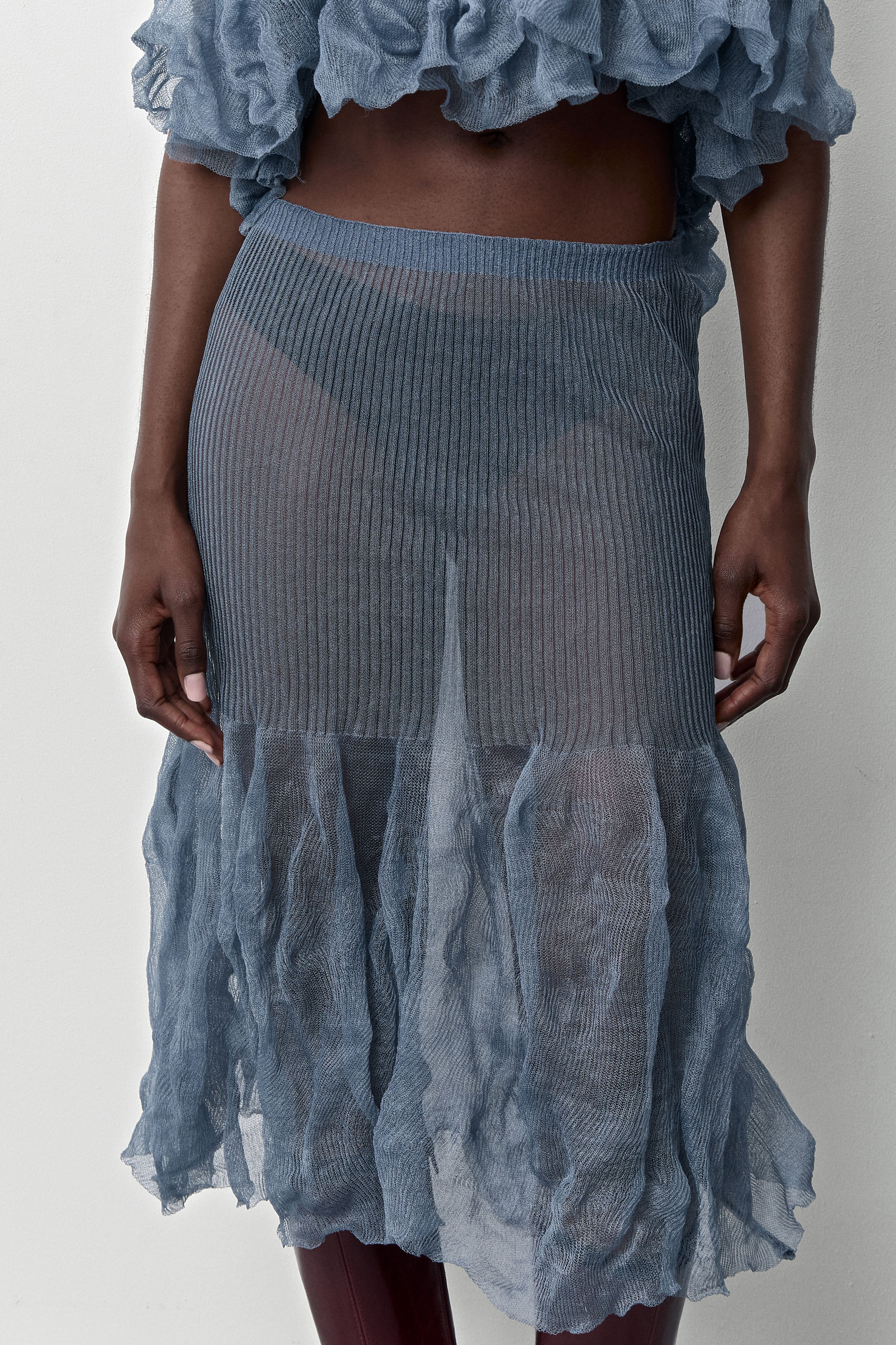 Syra Teal Knit Skirt | Miista | Designed & Handmade in Europe
