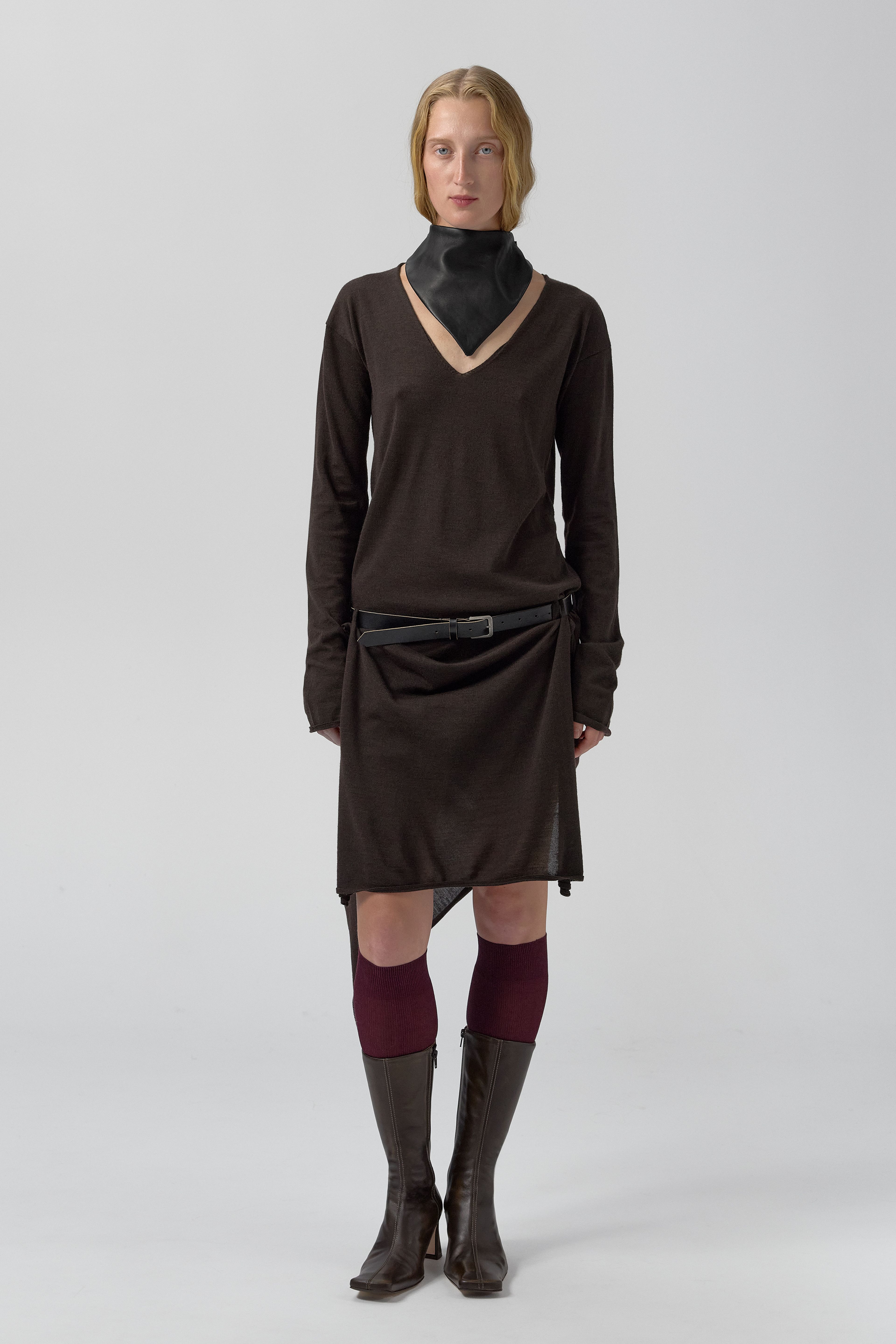 Jessie Scarf - Black Nappa Leather | Miista | Designed & Handmade in Europe