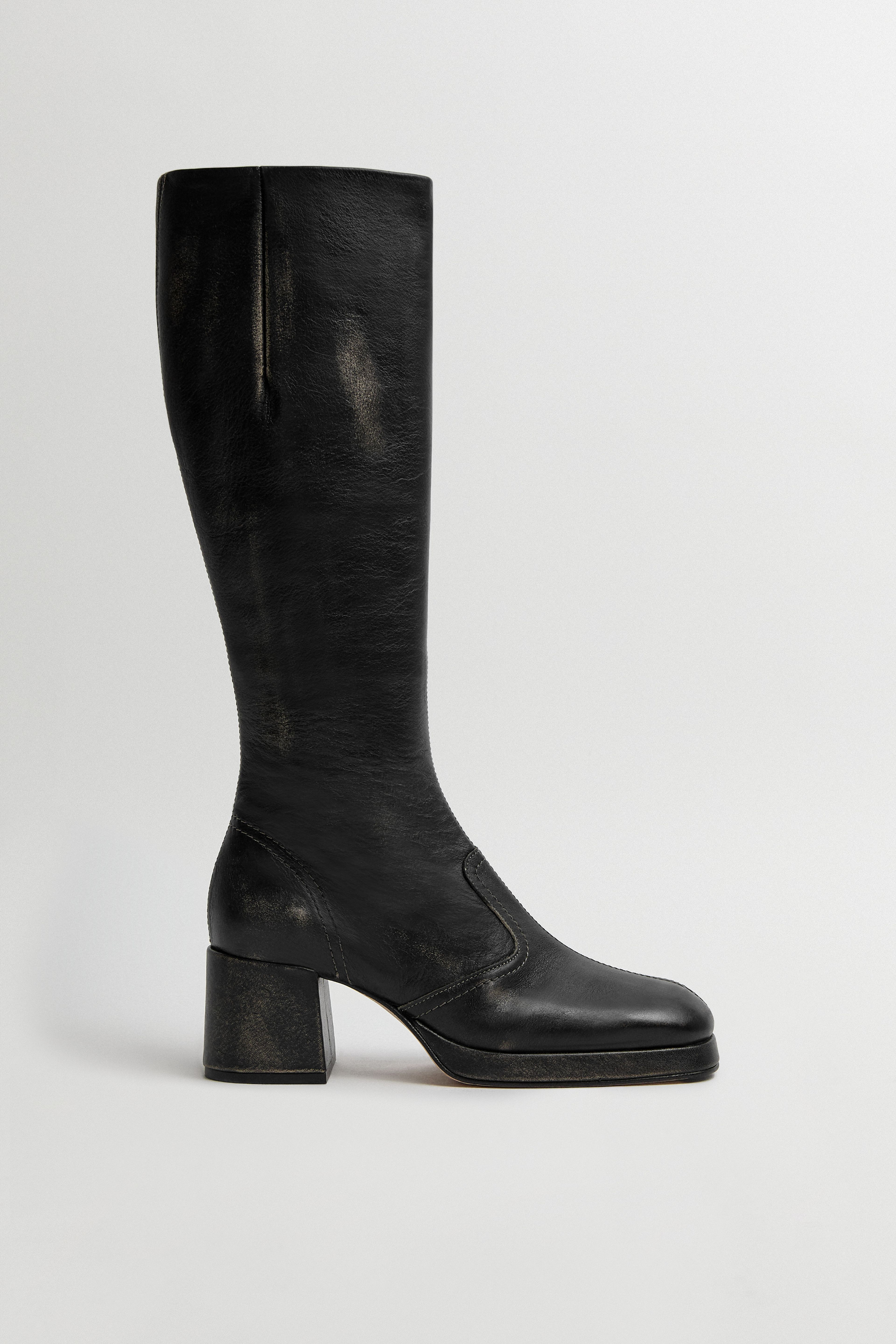 Donna Boots -  Black Brush Off Leather | Miista | Designed & Handmade in Europe