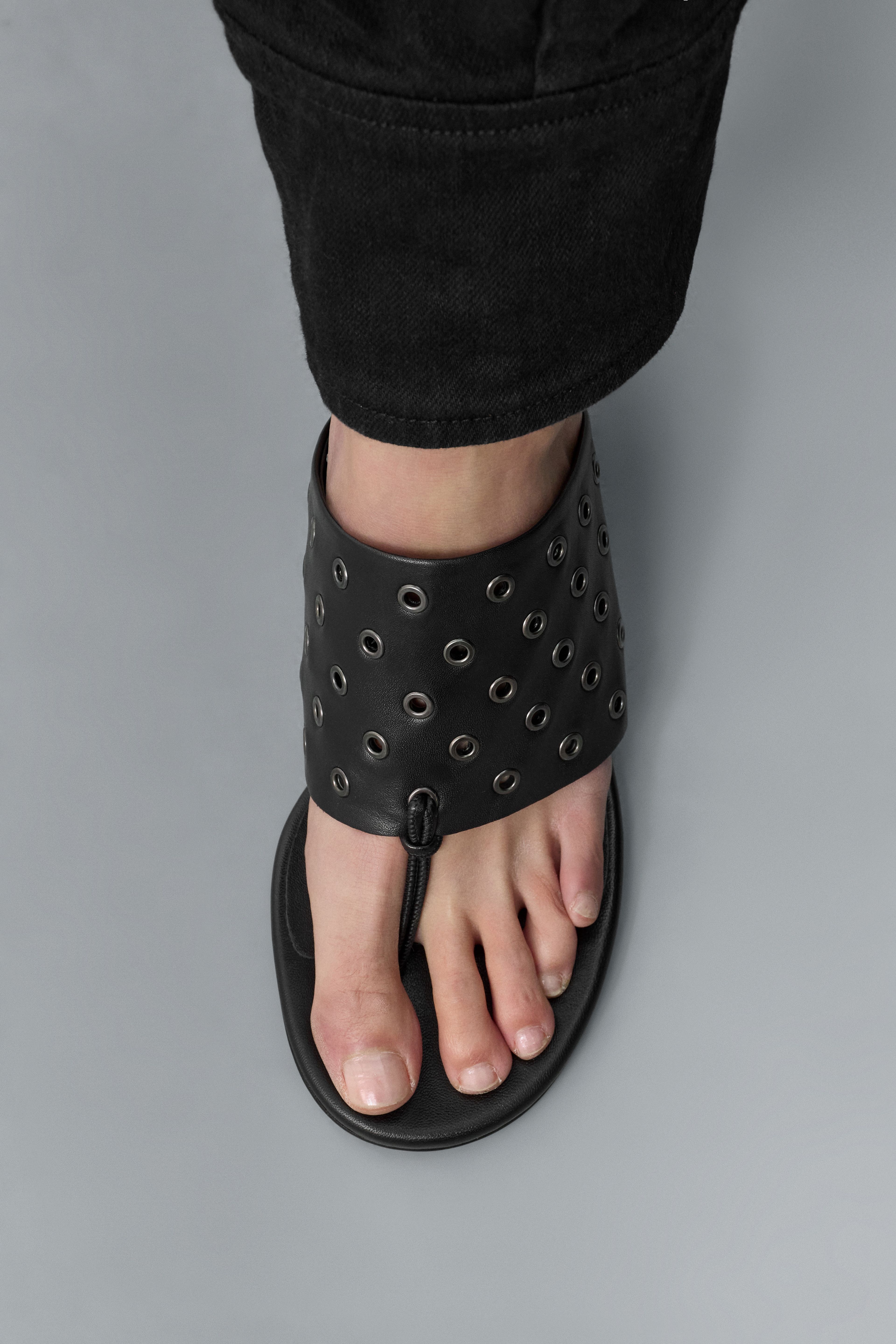 Cedella Black Eyelets Sandals | Miista | Designed & Handmade in Europe