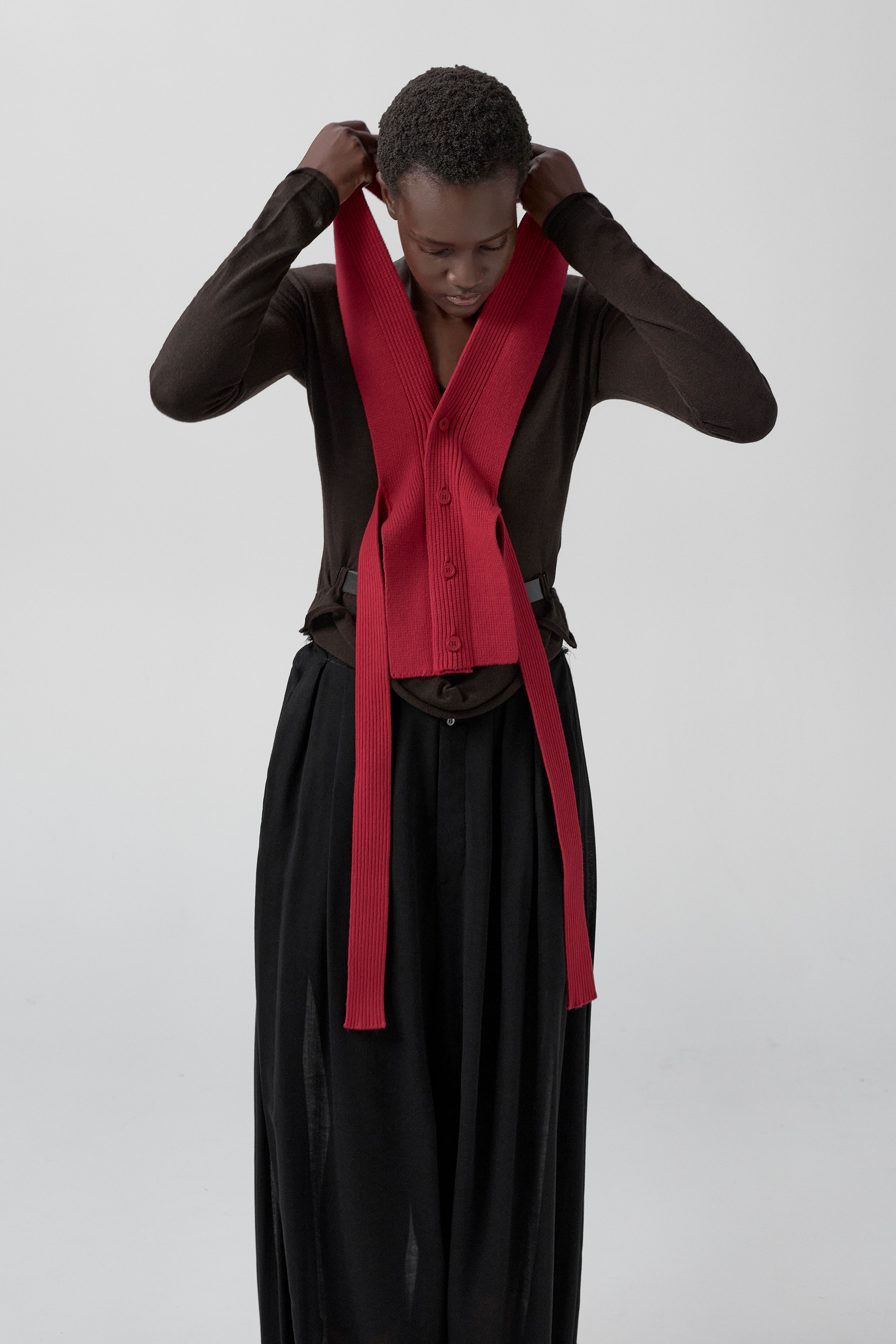 Wirth Scarf - Red Viscose Knit | Miista | Designed & Handmade in Europe