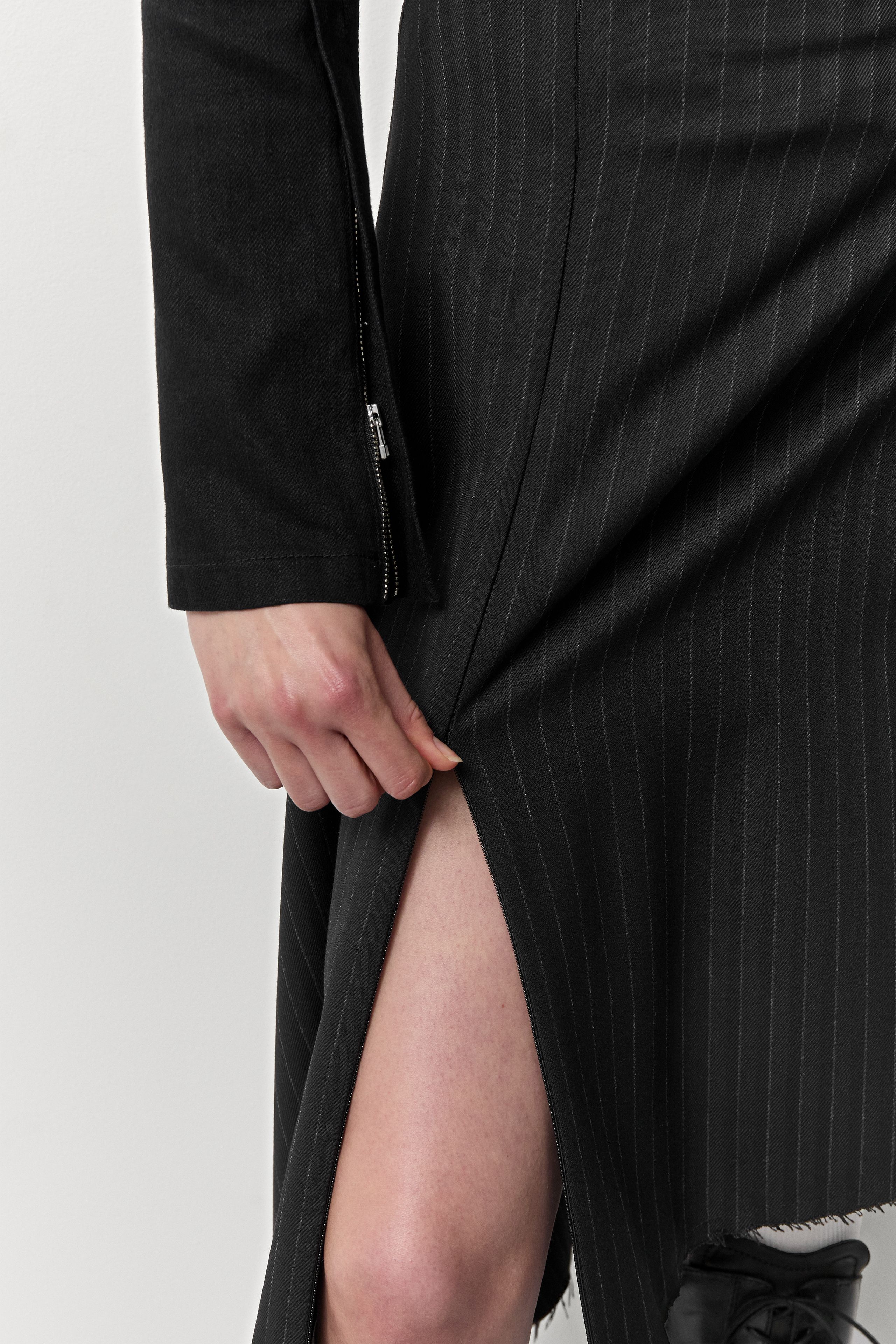 Kaia Skirt - Black Pinstripe | Miista