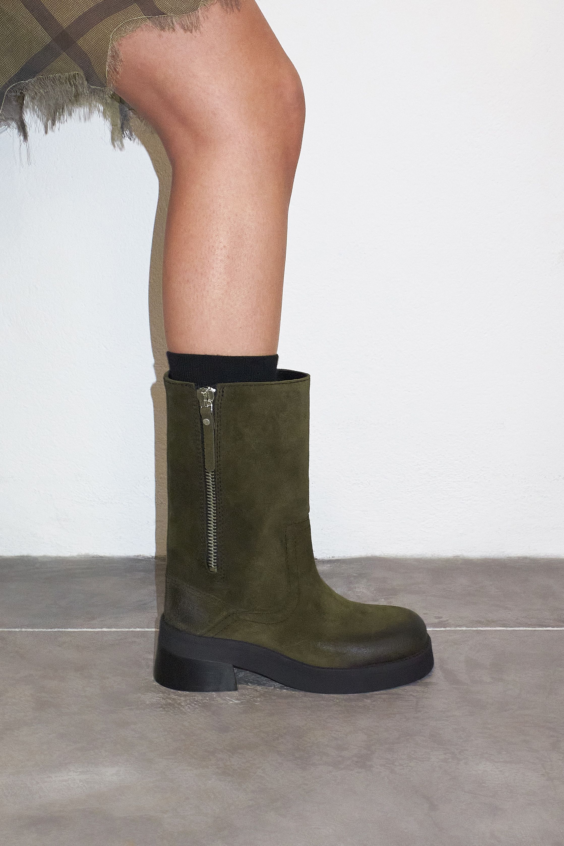 Gunda Khaki Suede Ankle Boots | Miista | Designed & Handmade in Europe