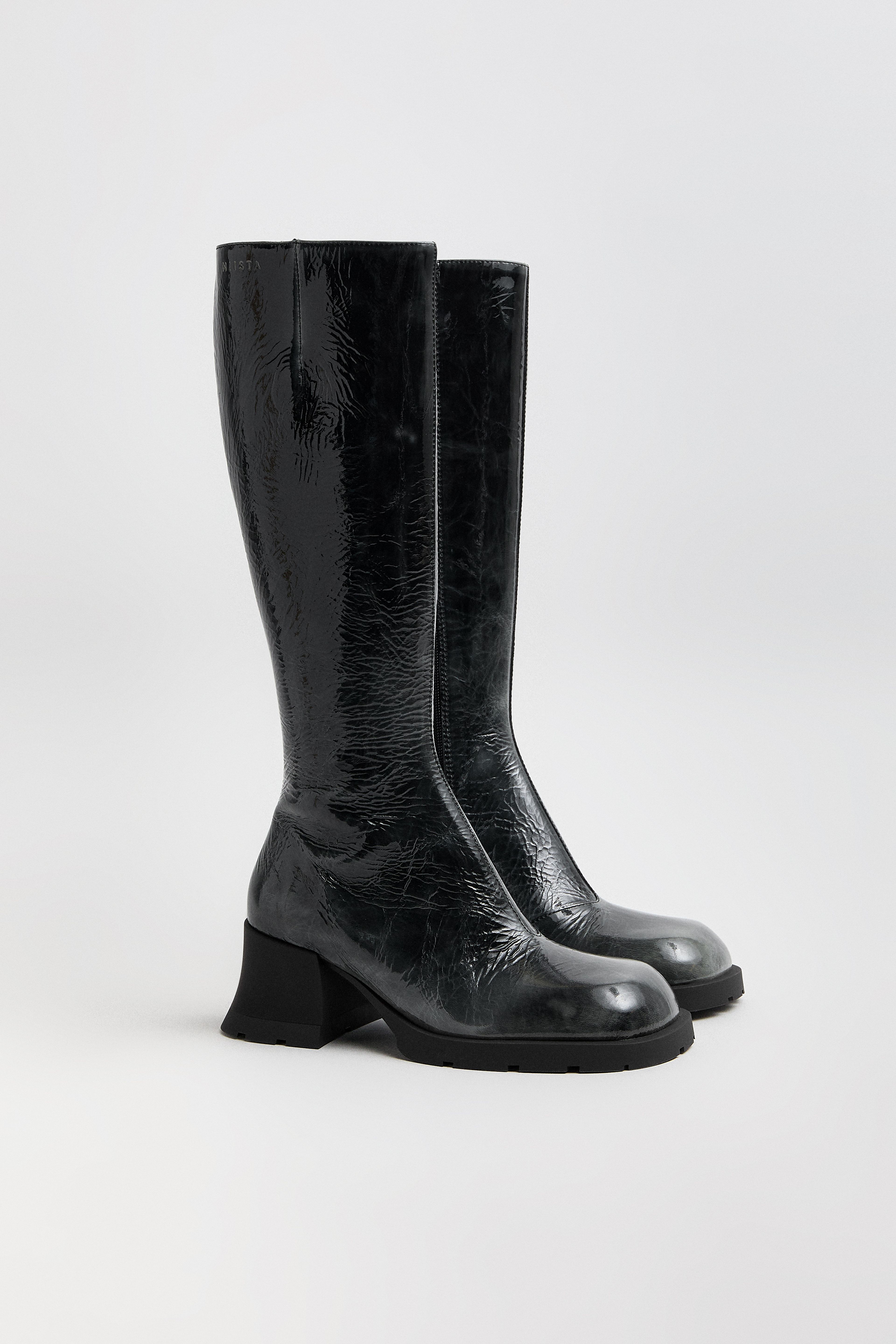 Nadine Grey Black Tall Boots | Miista | Designed & Handmade in Europe