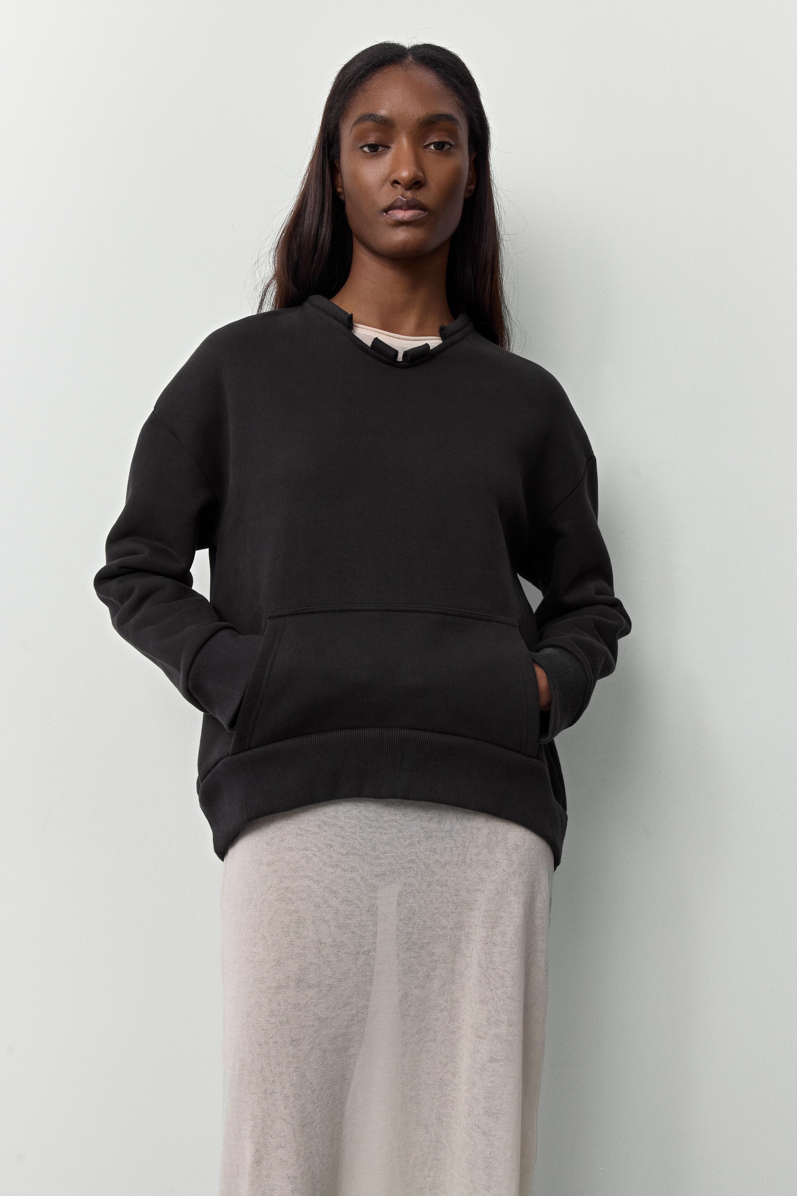 Carly Black Hoodie Sweatshirt | Miista | Designed & Handmade in Europe