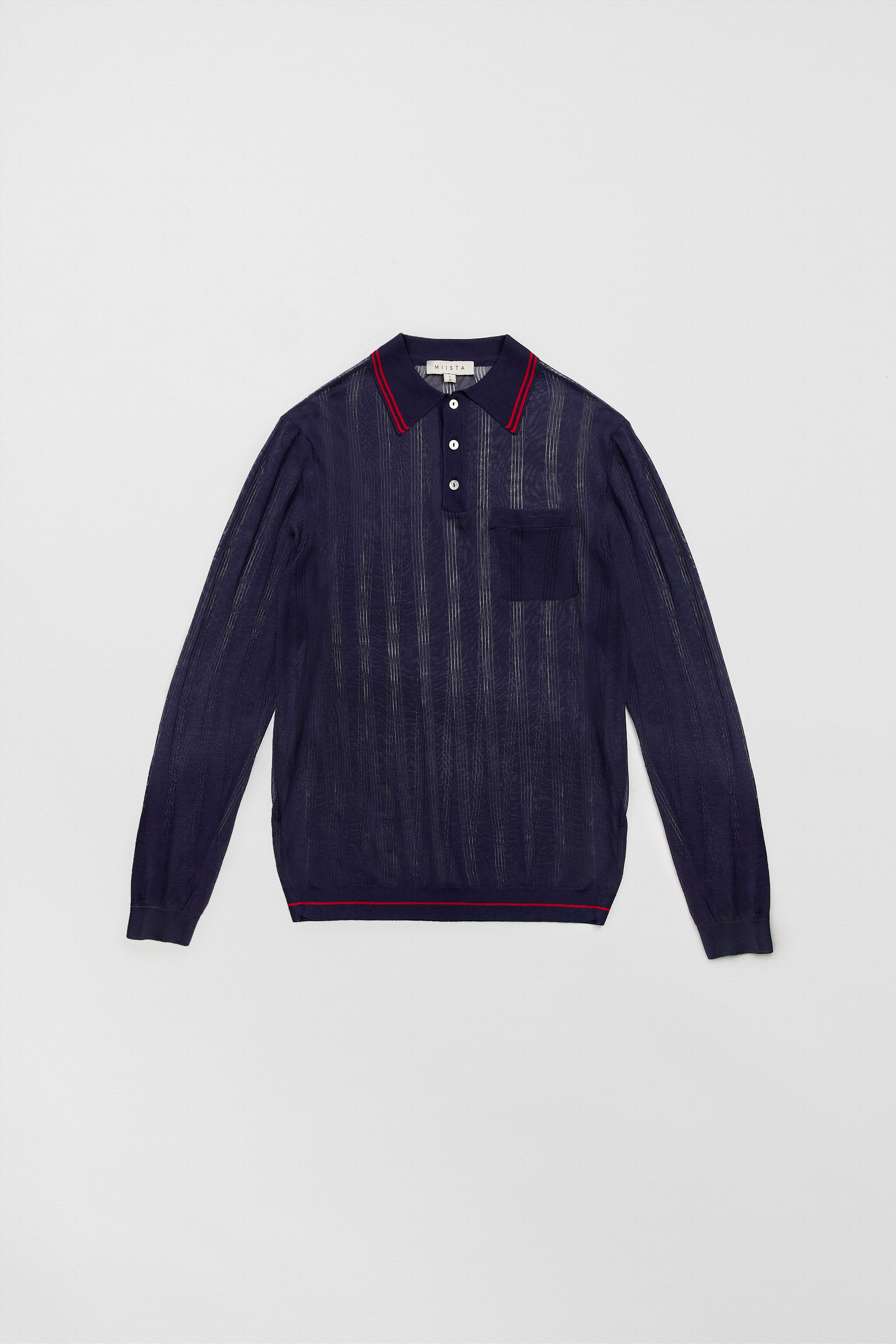 Rufa Deep Blue Polo Knitted Jumper | Miista | Designed & Handmade in Europe